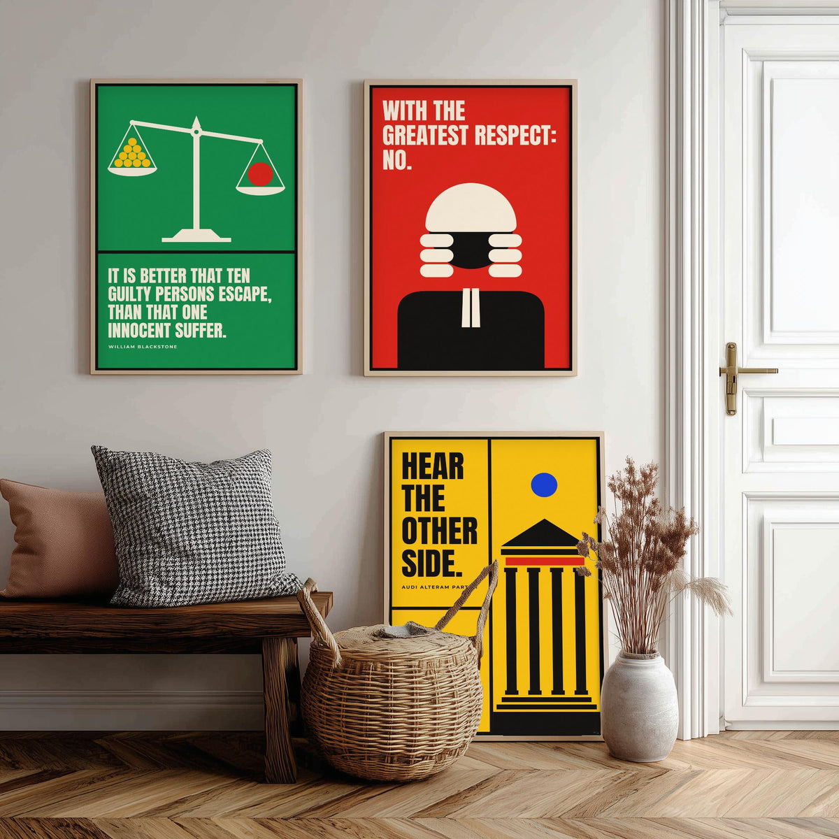 Law Quotes Set of Three Art Prints - 3 Bauhaus Lawyer Posters - Minimalist Office Wall Art Illustration V1