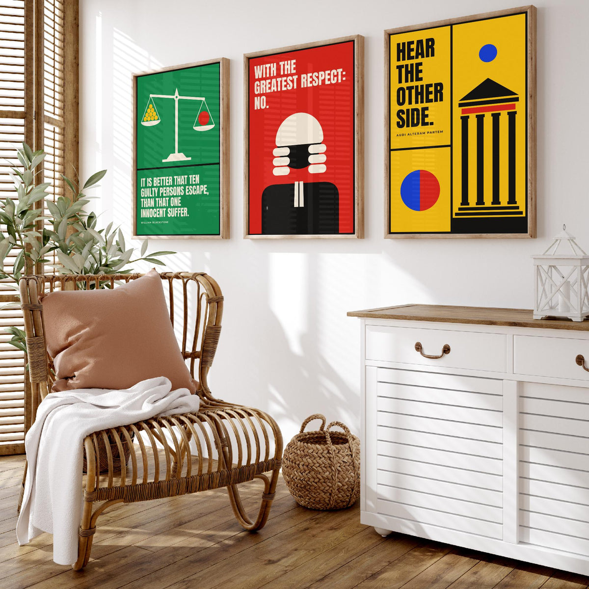 Law Quotes Set of Three Art Prints - 3 Bauhaus Lawyer Posters - Minimalist Office Wall Art Illustration V1