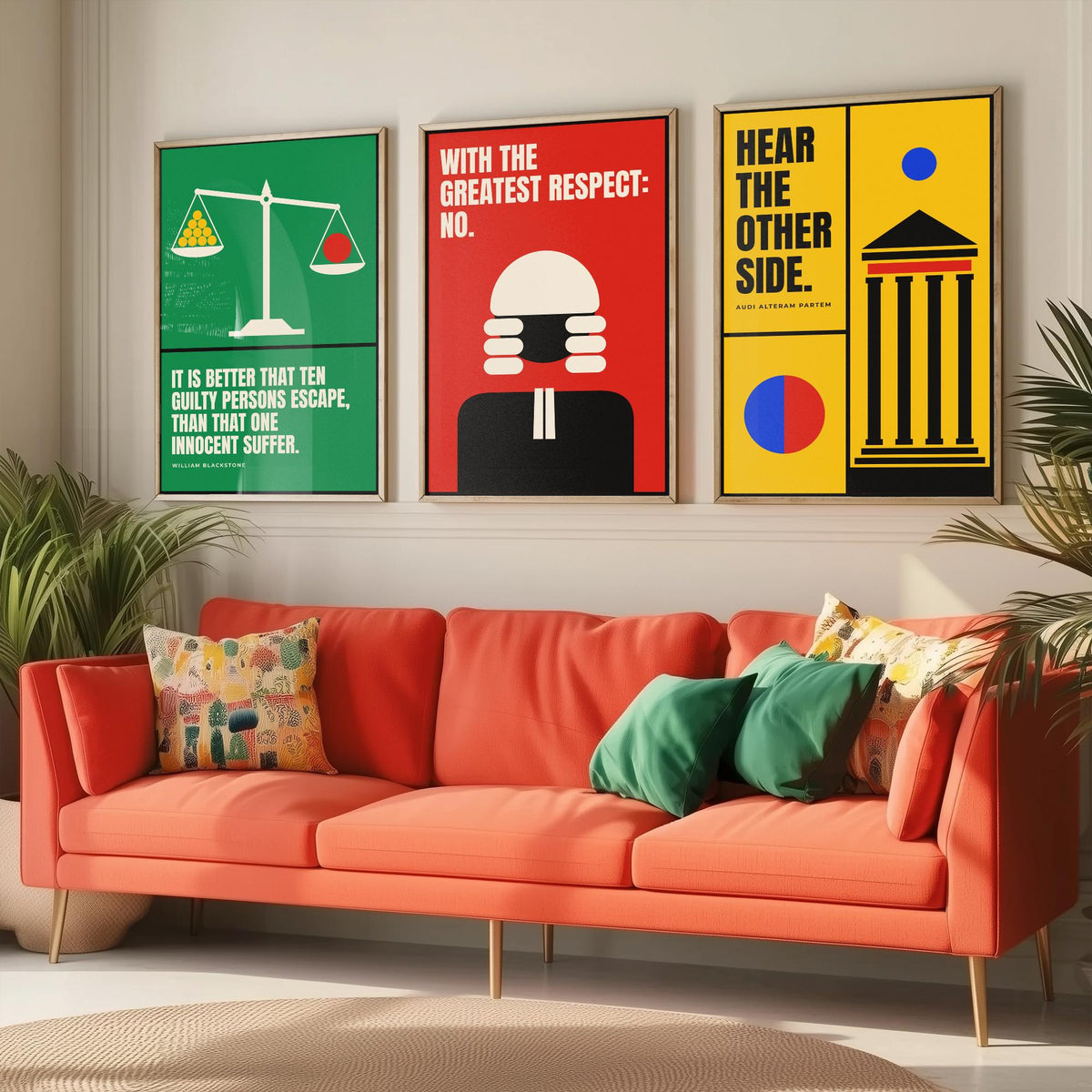 Law Quotes Set of Three Art Prints - 3 Bauhaus Lawyer Posters - Minimalist Office Wall Art Illustration V1