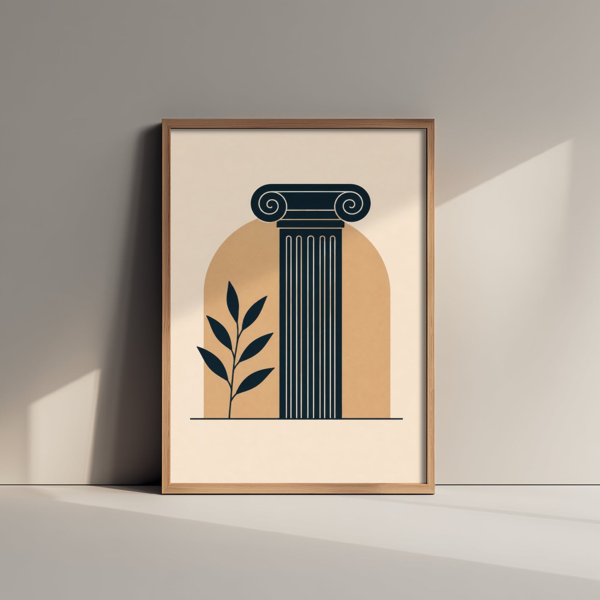 Classical Pillar Art Print - Minimalist Law and Justice Poster - Navy Illustration - Lawyer Office Decor V2 2/3