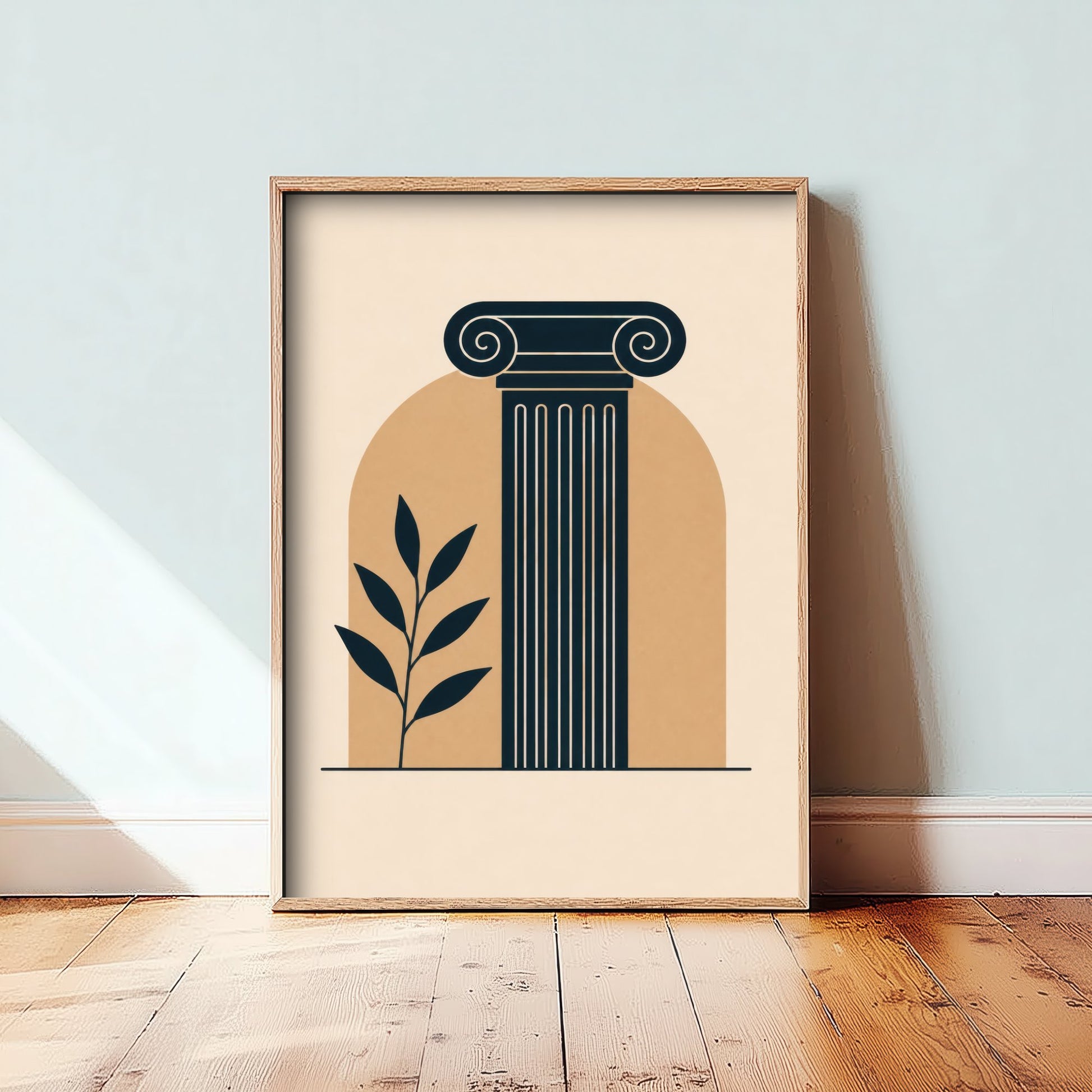 Classical Pillar Art Print - Minimalist Law and Justice Poster - Navy Illustration - Lawyer Office Decor V2 2/3