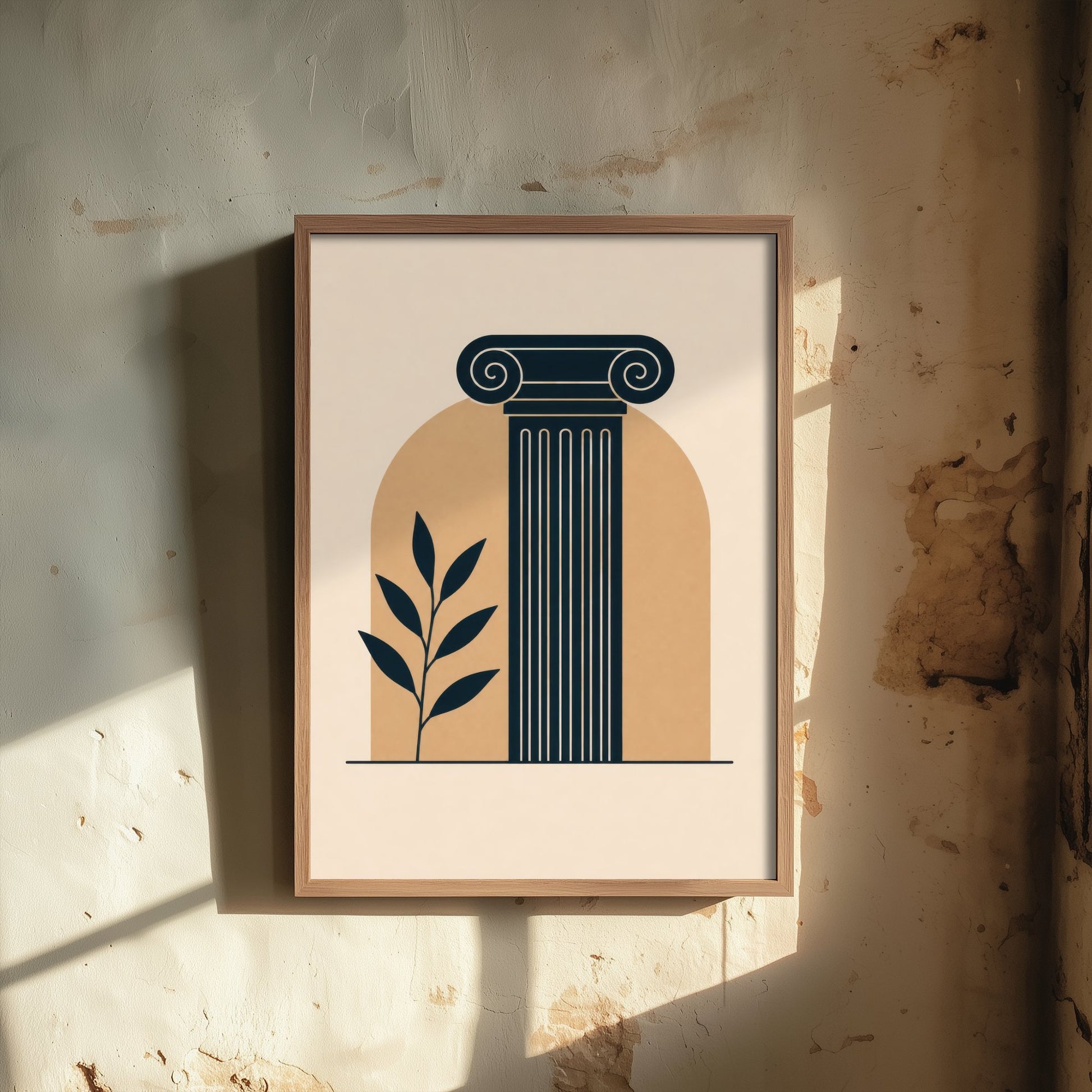 Classical Pillar Art Print - Minimalist Law and Justice Poster - Navy Illustration - Lawyer Office Decor V2 2/3