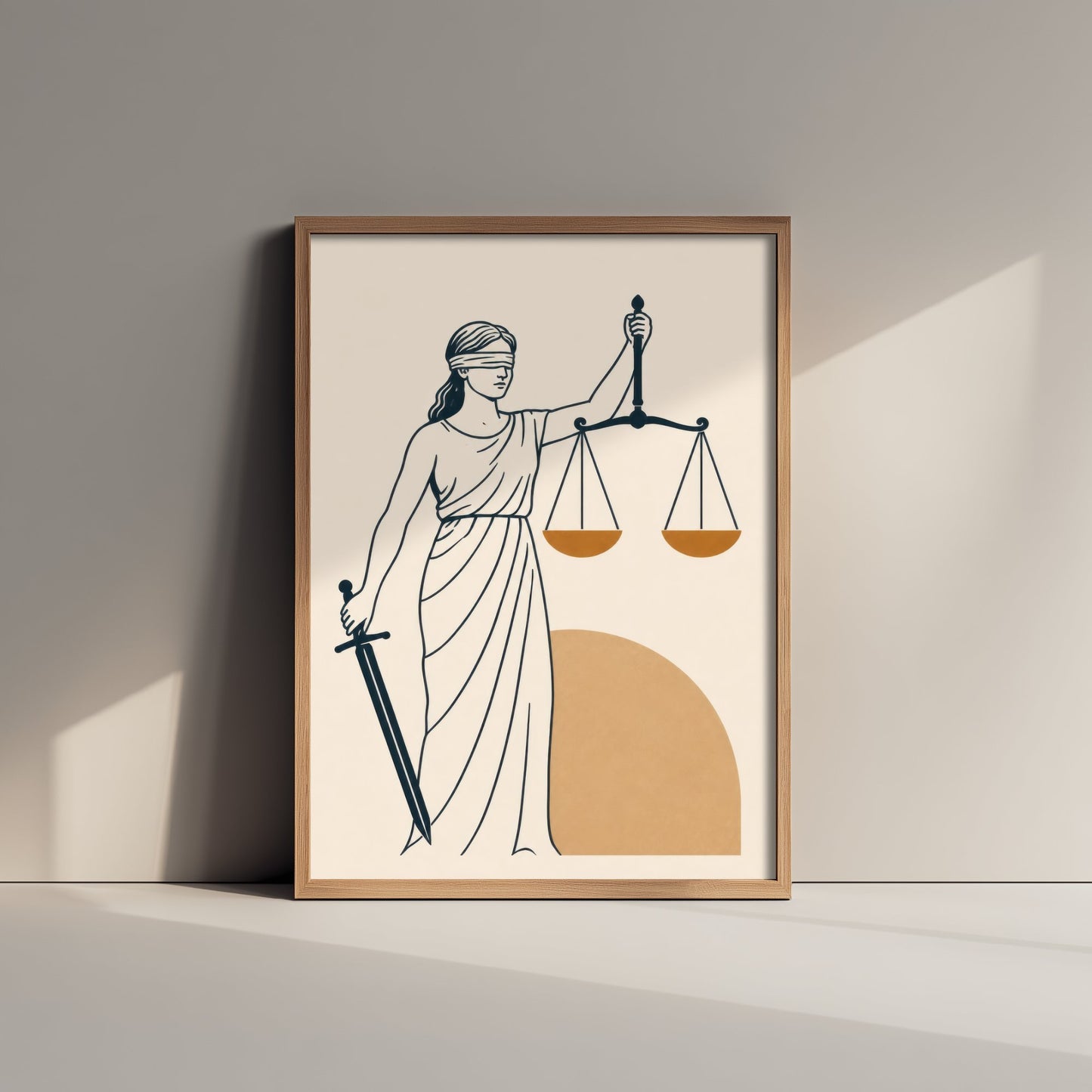 Lady Justice Art Print - Minimalist Law and Justice Poster - Navy Illustration - Lawyer Office Decor V2 3/3
