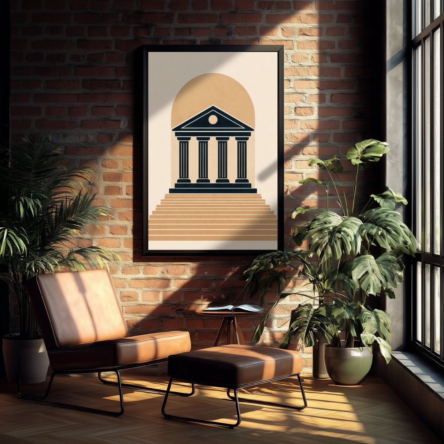 Courthouse Art Print - Minimalist Law and Justice Poster - Navy Illustration - Lawyer Office Decor V1 2/3