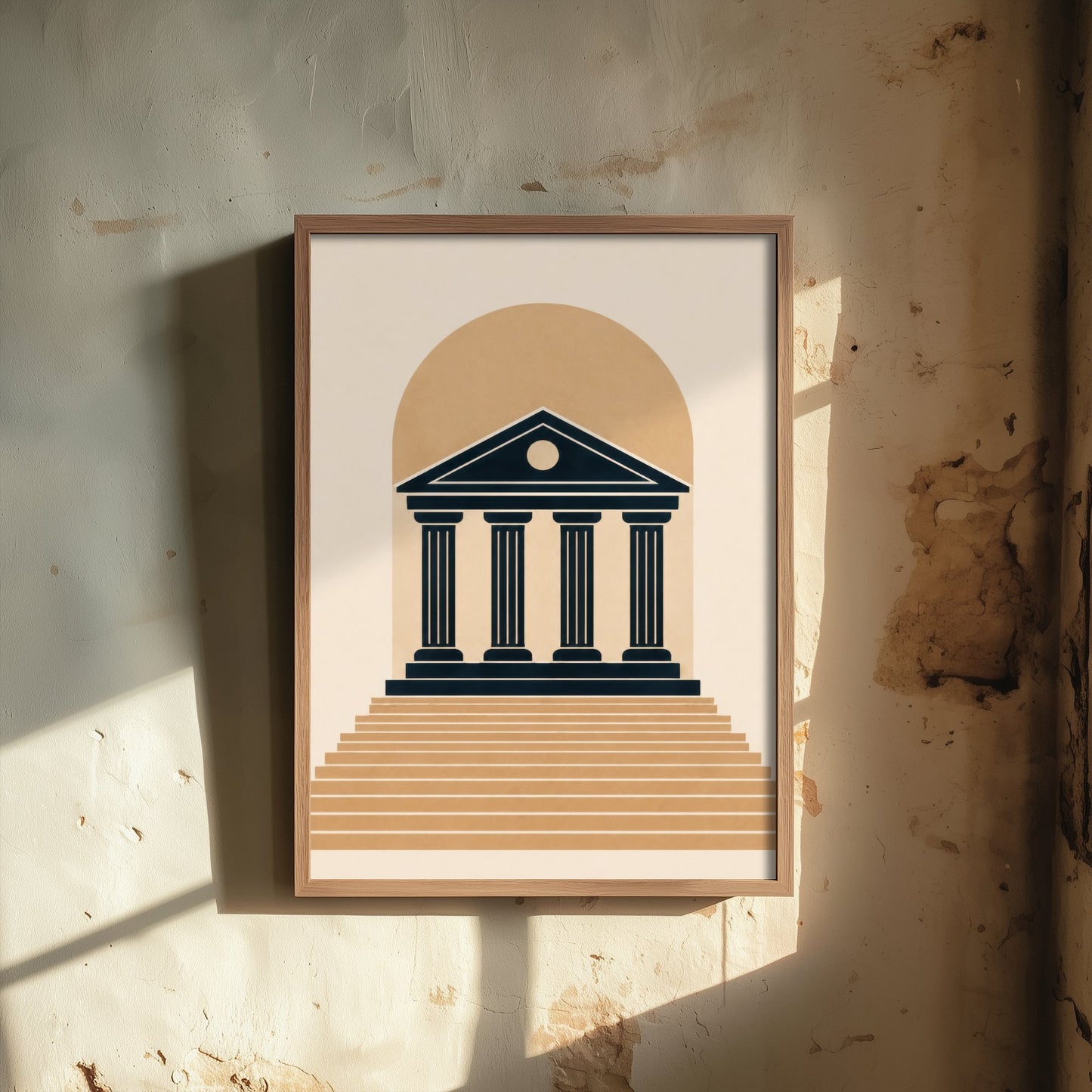 Courthouse Art Print - Minimalist Law and Justice Poster - Navy Illustration - Lawyer Office Decor V1 2/3
