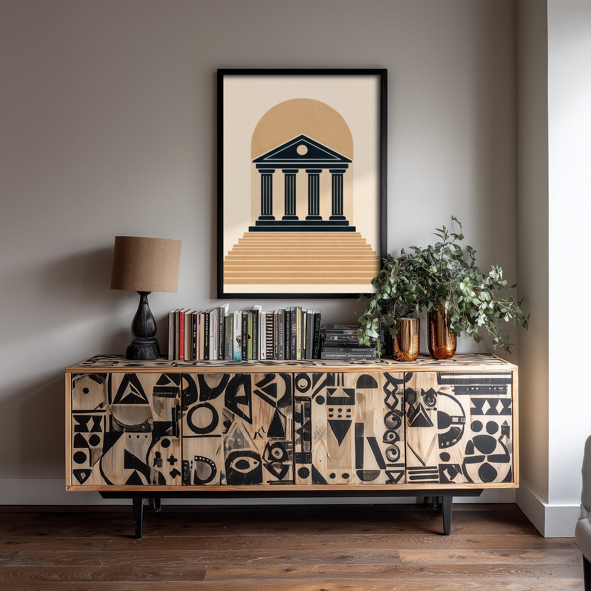 Courthouse Art Print - Minimalist Law and Justice Poster - Navy Illustration - Lawyer Office Decor V1 2/3