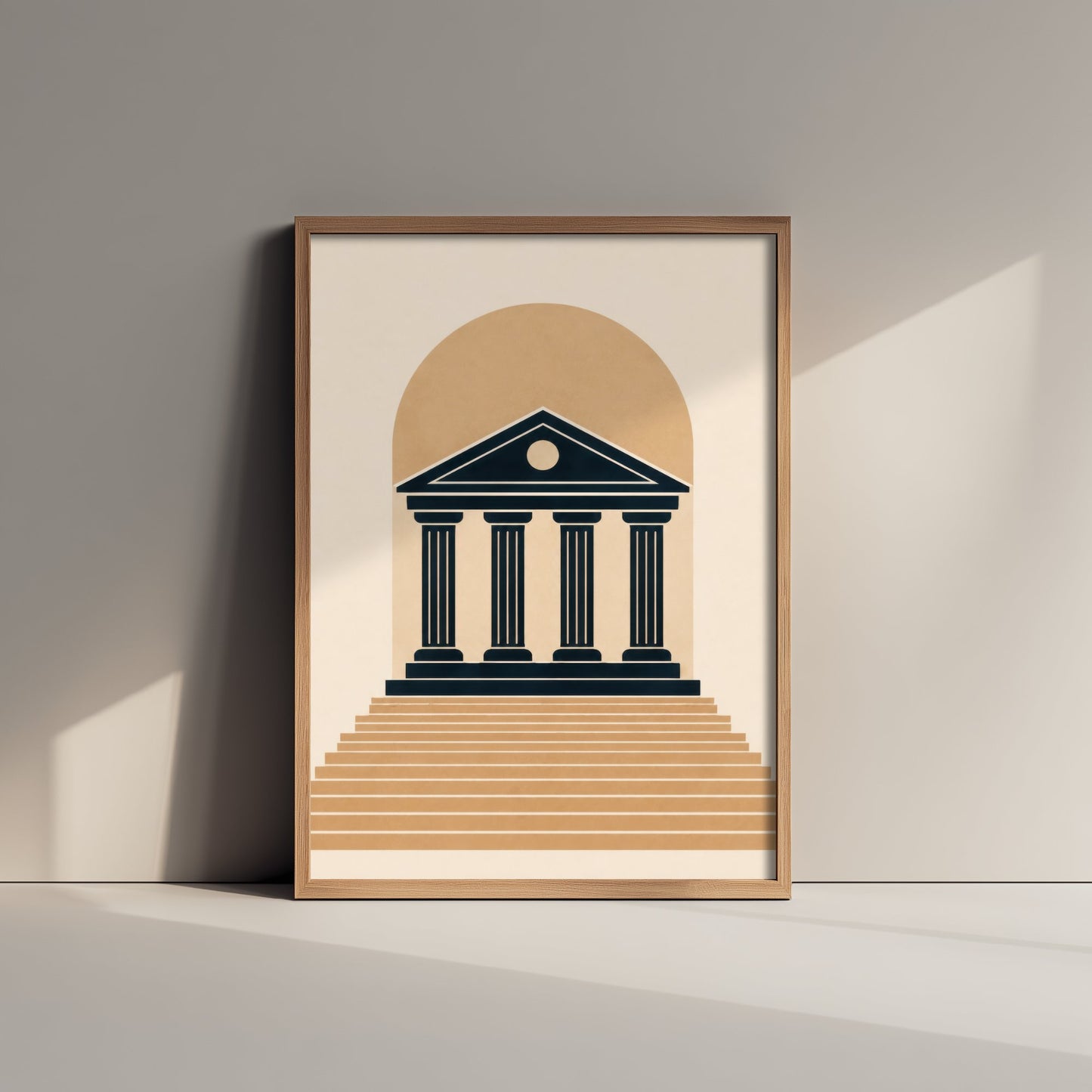 Courthouse Art Print - Minimalist Law and Justice Poster - Navy Illustration - Lawyer Office Decor V1 2/3