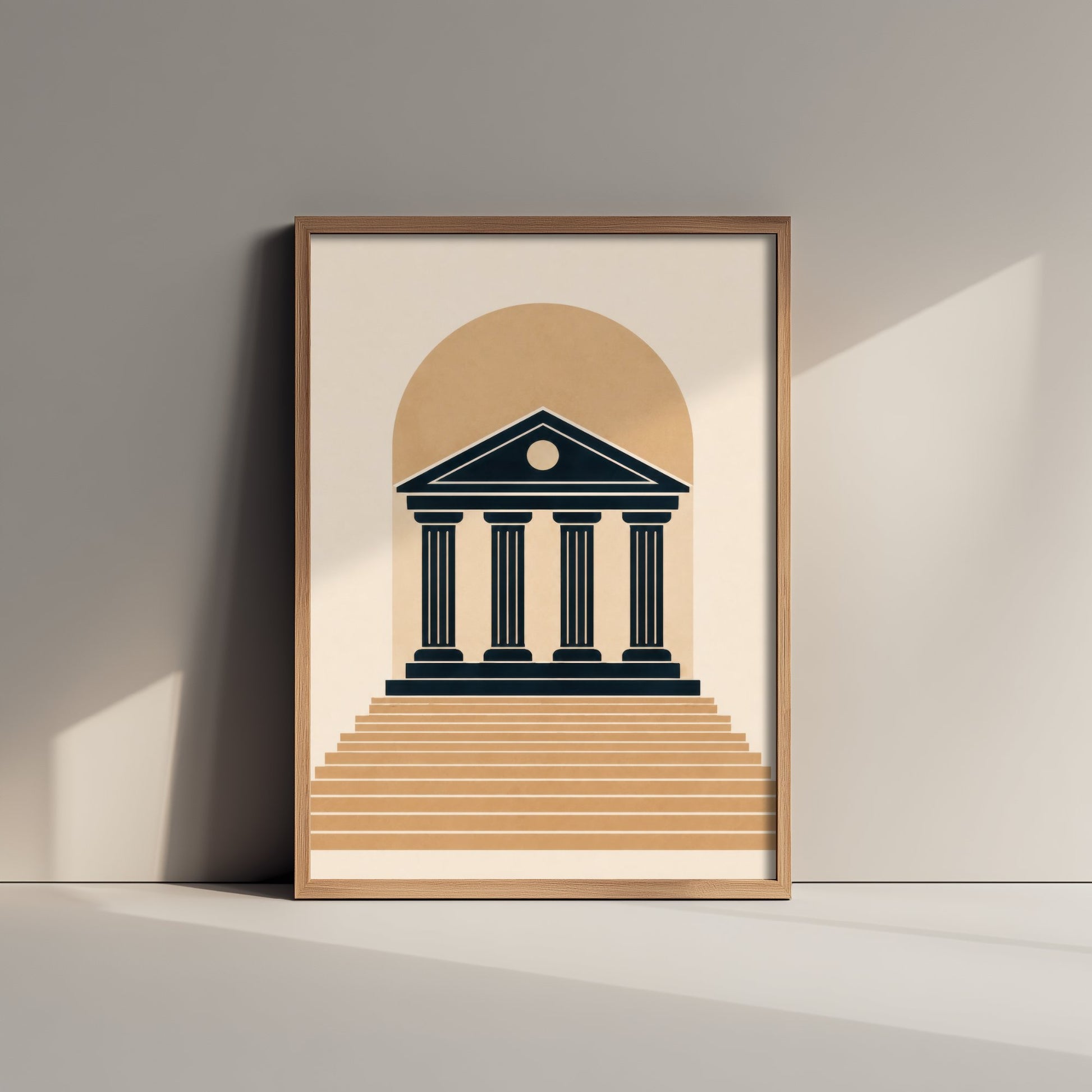 Courthouse Art Print - Minimalist Law and Justice Poster - Navy Illustration - Lawyer Office Decor V1 2/3