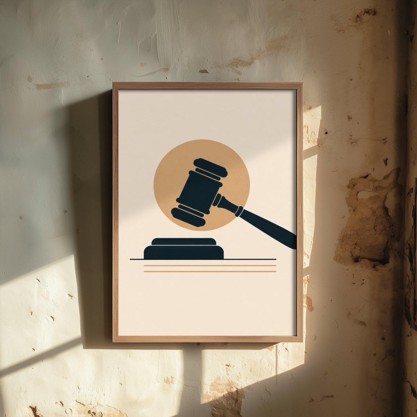Gavel Art Print - Minimalist Law and Justice Poster - Navy Illustration - Lawyer Office Decor V1 3/3