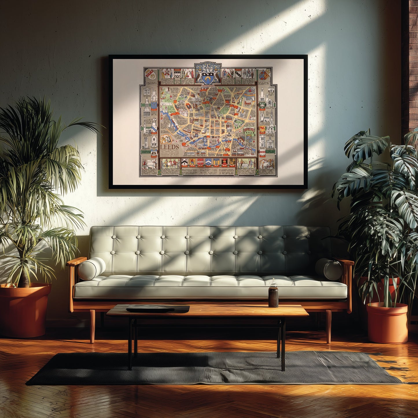 Leeds Map 1626 Art Print - Vintage Illustrated City Map Poster - Historic Yorkshire Illustration - Royal Charter
