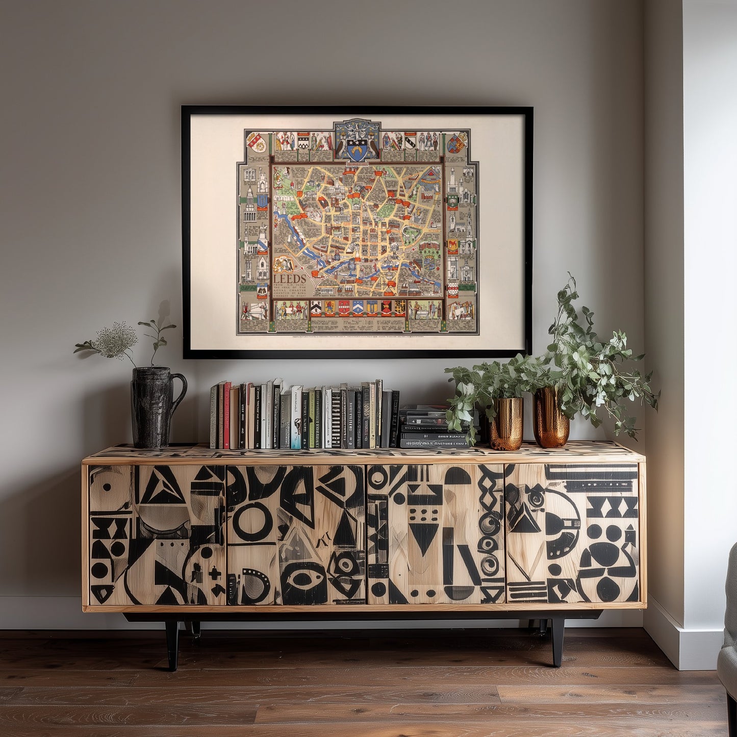 Leeds Map 1626 Art Print - Vintage Illustrated City Map Poster - Historic Yorkshire Illustration - Royal Charter