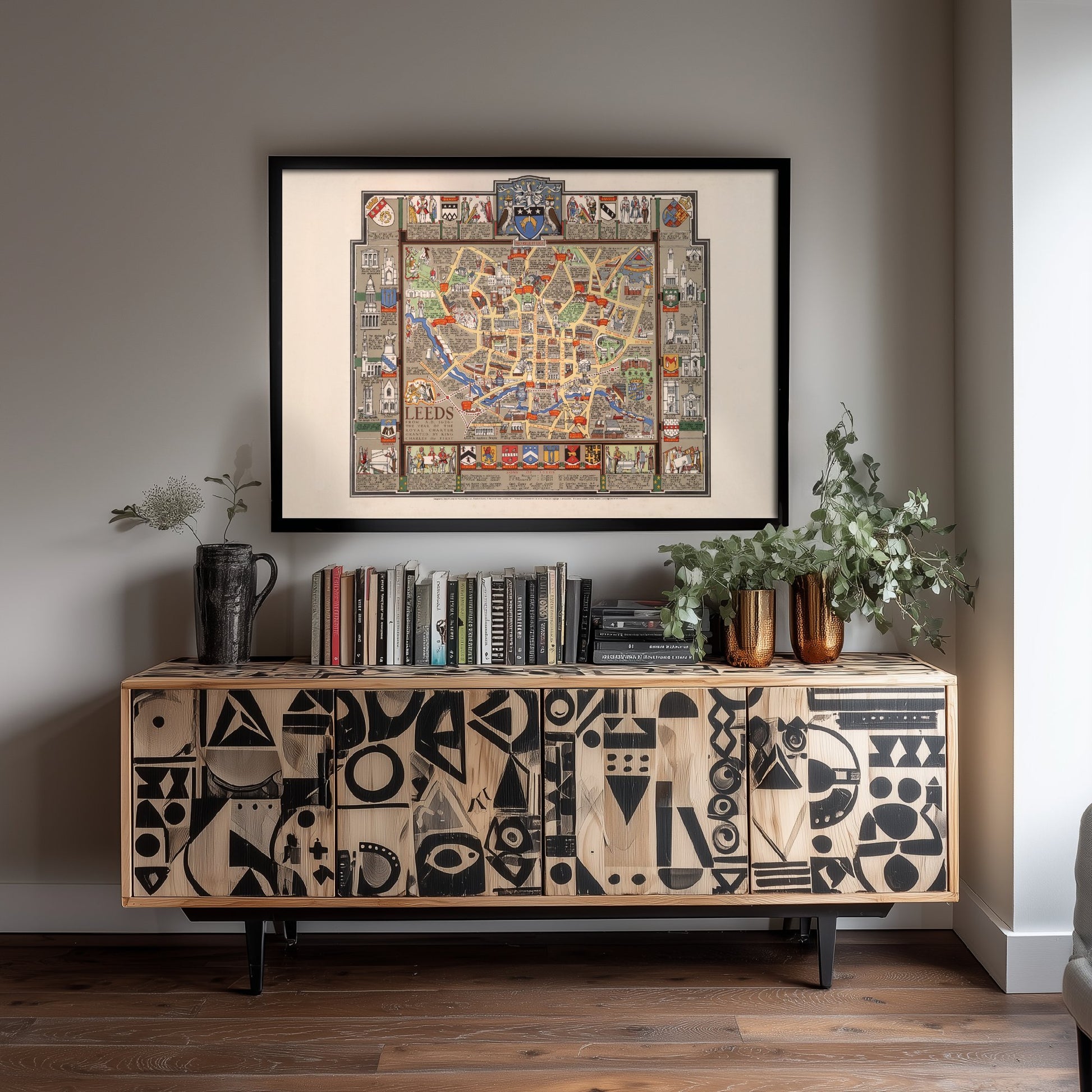 Leeds Map 1626 Art Print - Vintage Illustrated City Map Poster - Historic Yorkshire Illustration - Royal Charter