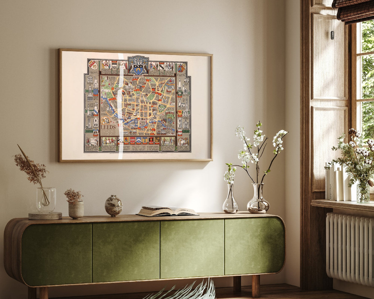 Leeds Map 1626 Art Print - Vintage Illustrated City Map Poster - Historic Yorkshire Illustration - Royal Charter