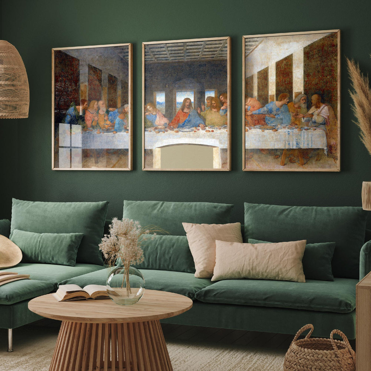 Leonardo da Vinci The Last Supper Set of Three Art Prints - Panoramic Renaissance Painting Poster