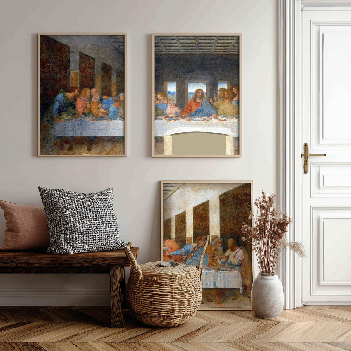 Leonardo da Vinci The Last Supper Set of Three Art Prints - Panoramic Renaissance Painting Poster