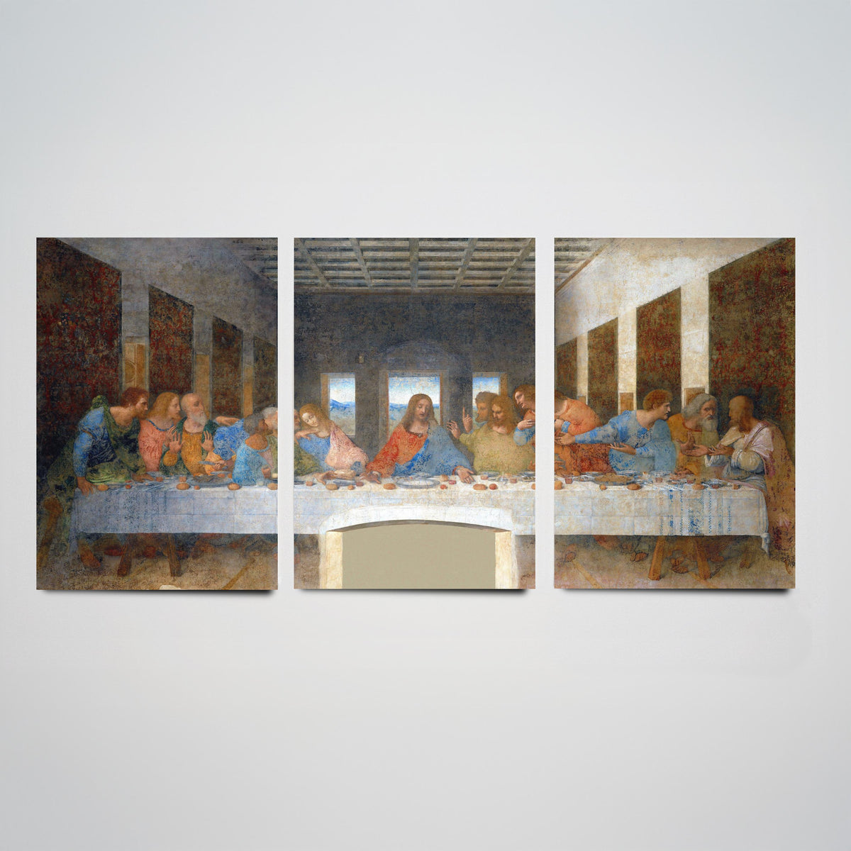 Leonardo da Vinci The Last Supper Set of Three Art Prints - Panoramic Renaissance Painting Poster