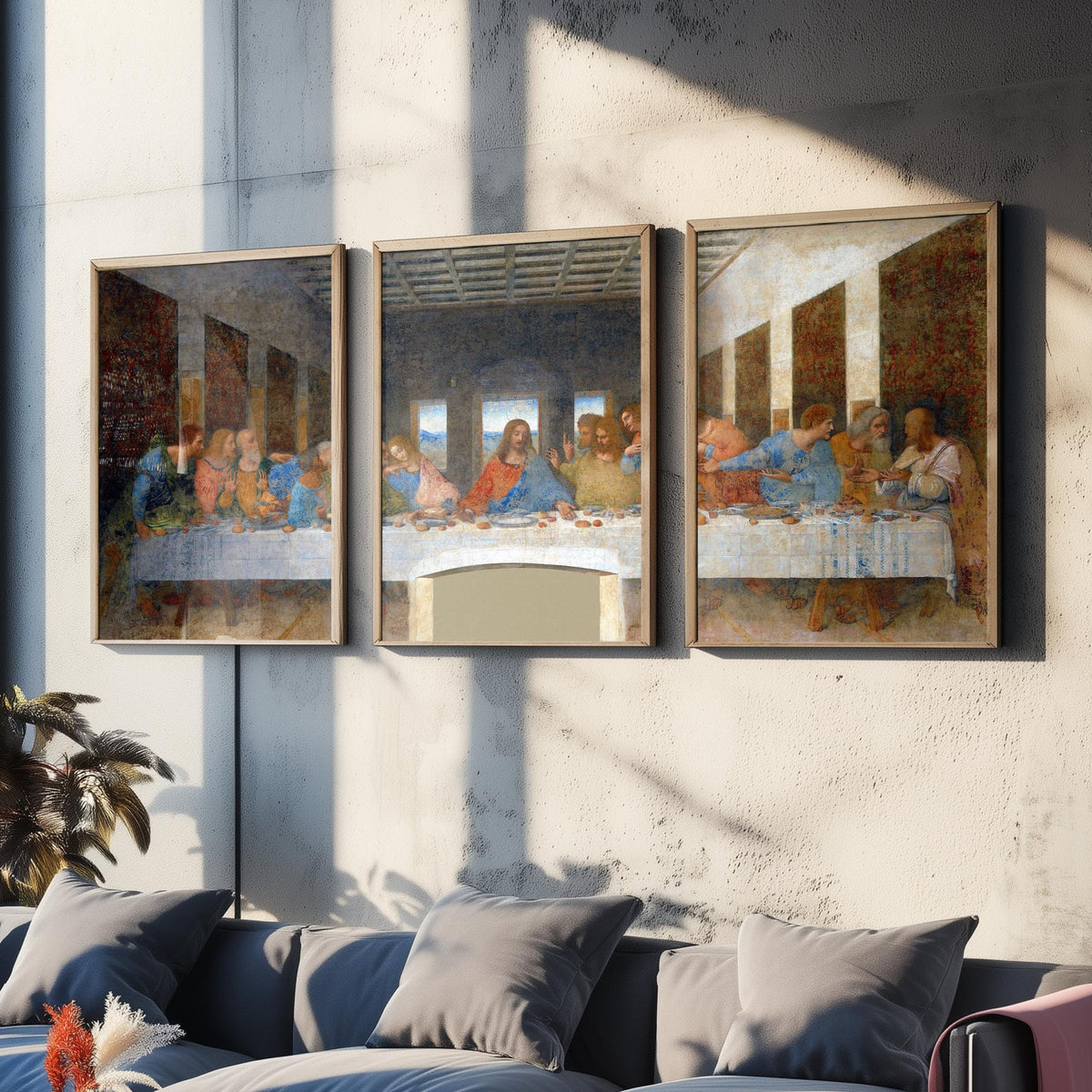 Leonardo da Vinci The Last Supper Set of Three Art Prints - Panoramic Renaissance Painting Poster