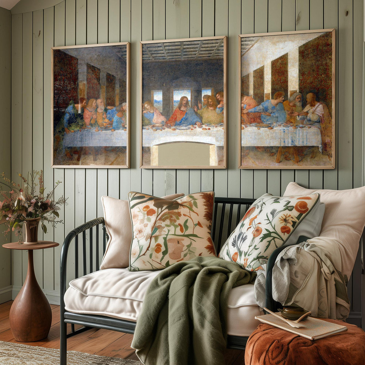 Leonardo da Vinci The Last Supper Set of Three Art Prints - Panoramic Renaissance Painting Poster