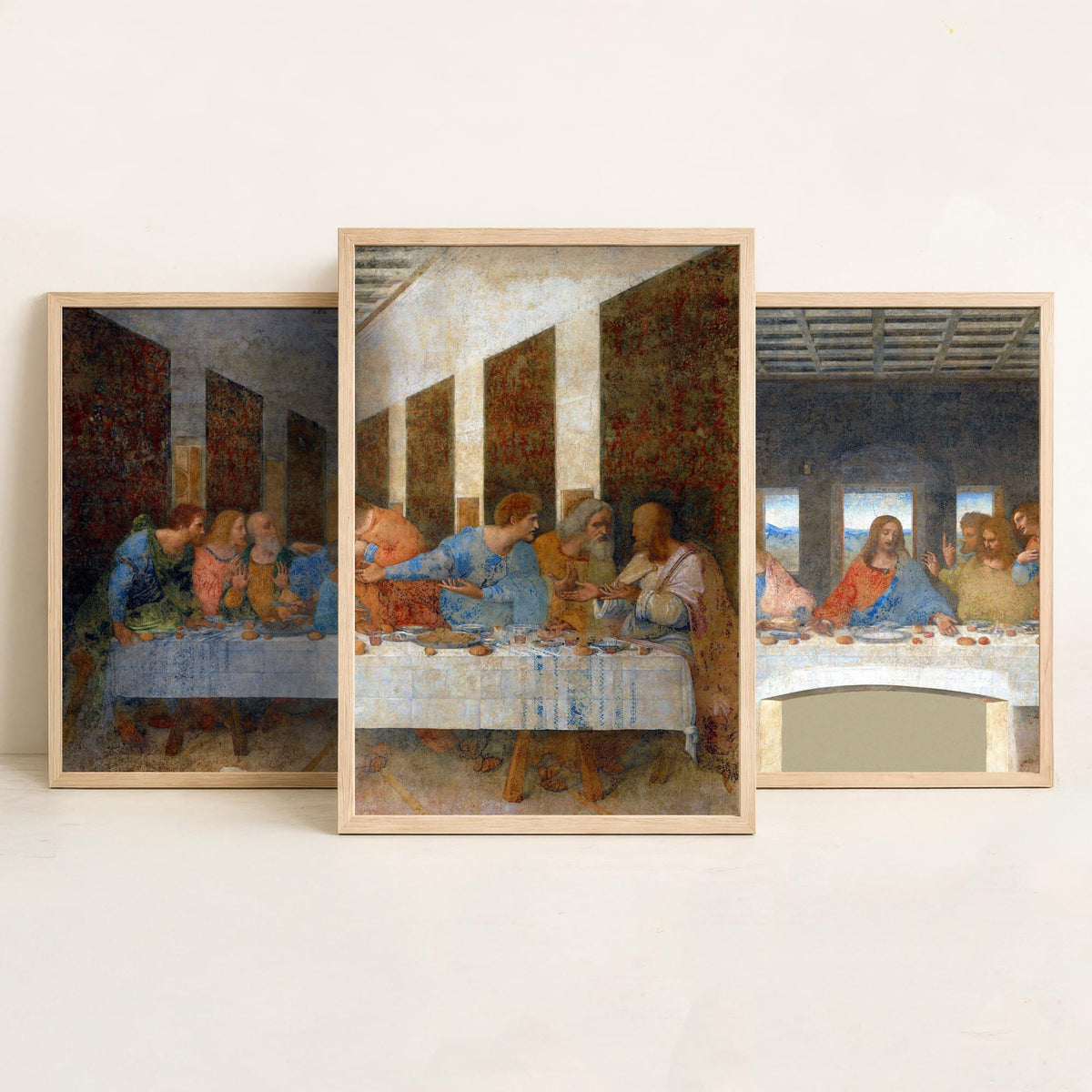 Leonardo da Vinci The Last Supper Set of Three Art Prints - Panoramic Renaissance Painting Poster