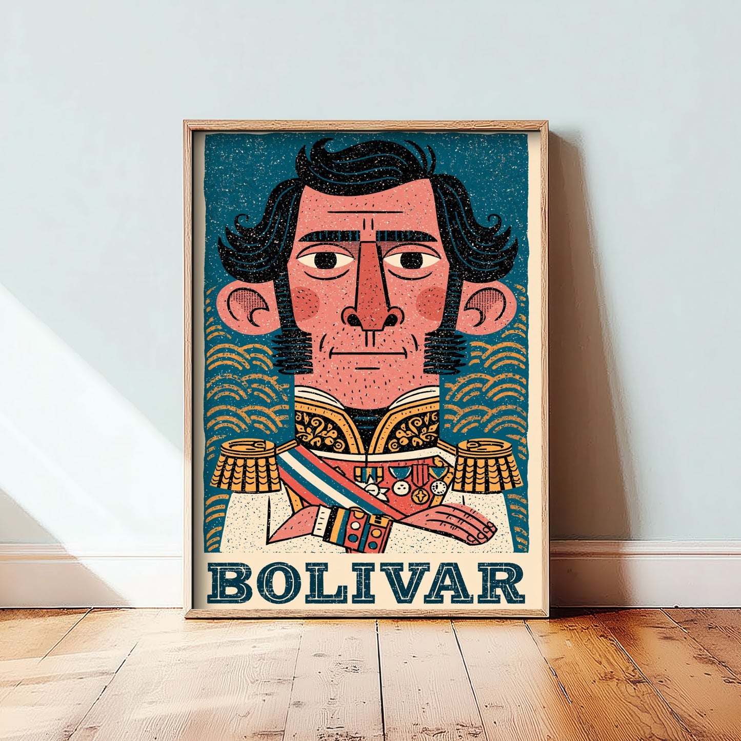 Simon Bolivar Art Print - Liberator Portrait Poster - Bold Woodcut Illustration - South America History 3/3