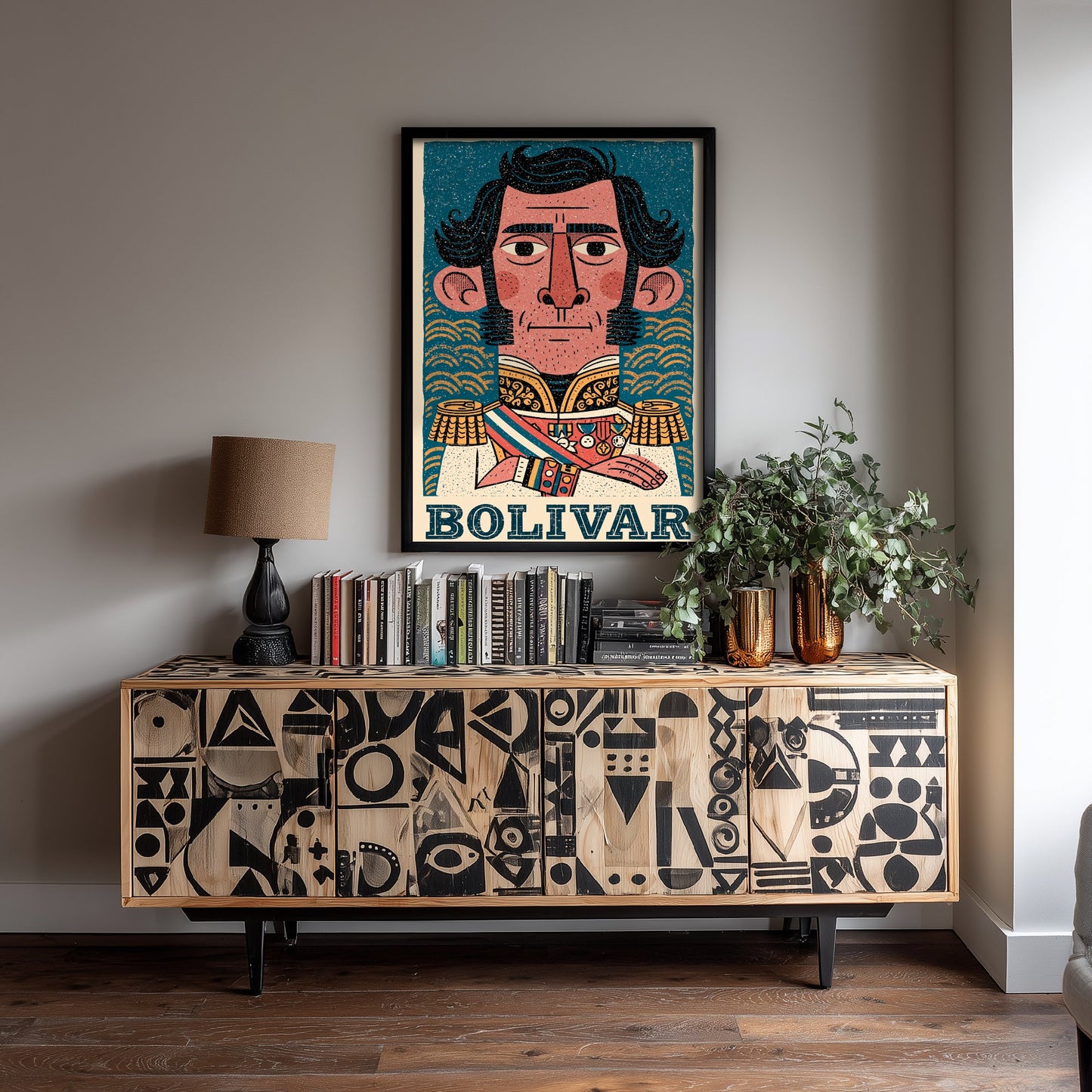 Simon Bolivar Art Print - Liberator Portrait Poster - Bold Woodcut Illustration - South America History 3/3