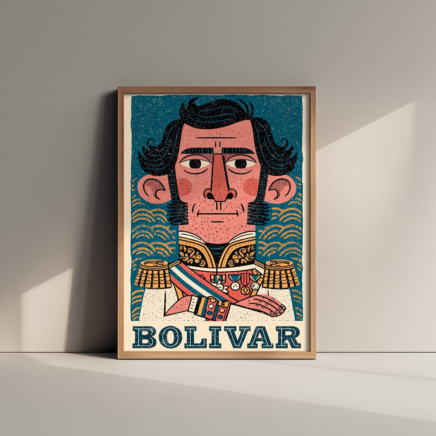 Simon Bolivar Art Print - Liberator Portrait Poster - Bold Woodcut Illustration - South America History 3/3