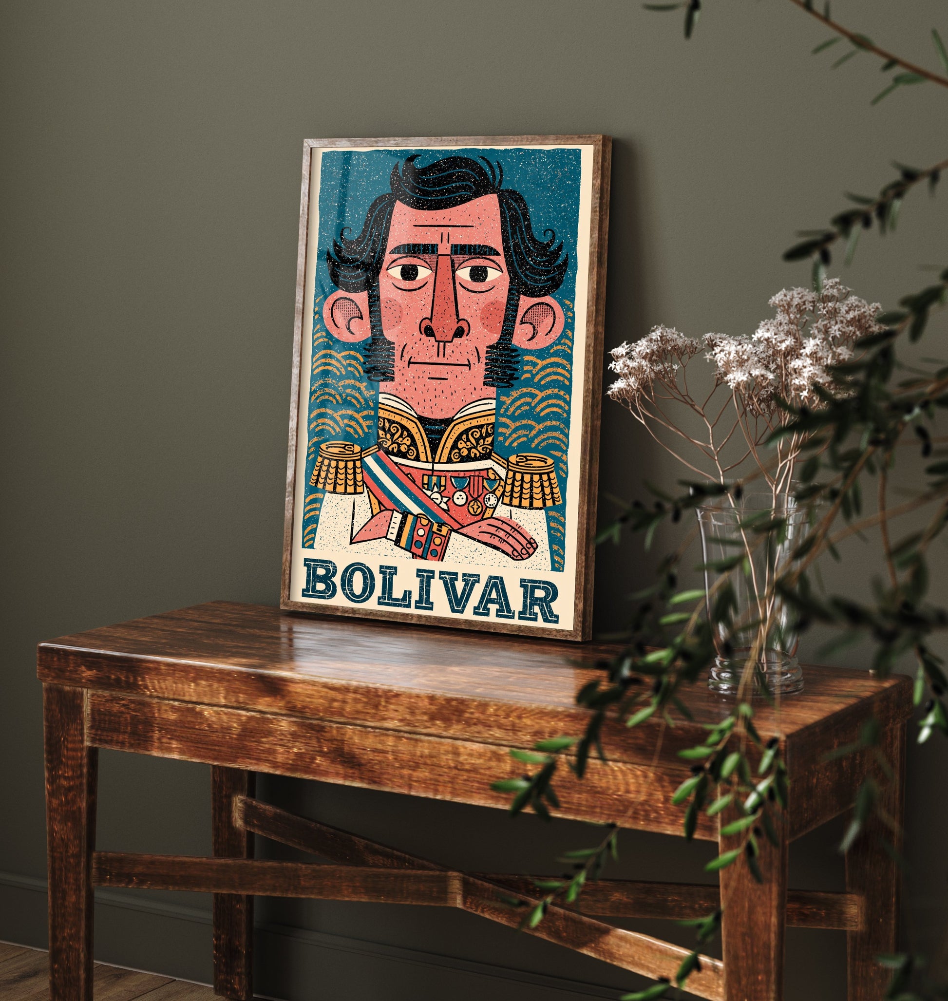 Simon Bolivar Art Print - Liberator Portrait Poster - Bold Woodcut Illustration - South America History 3/3