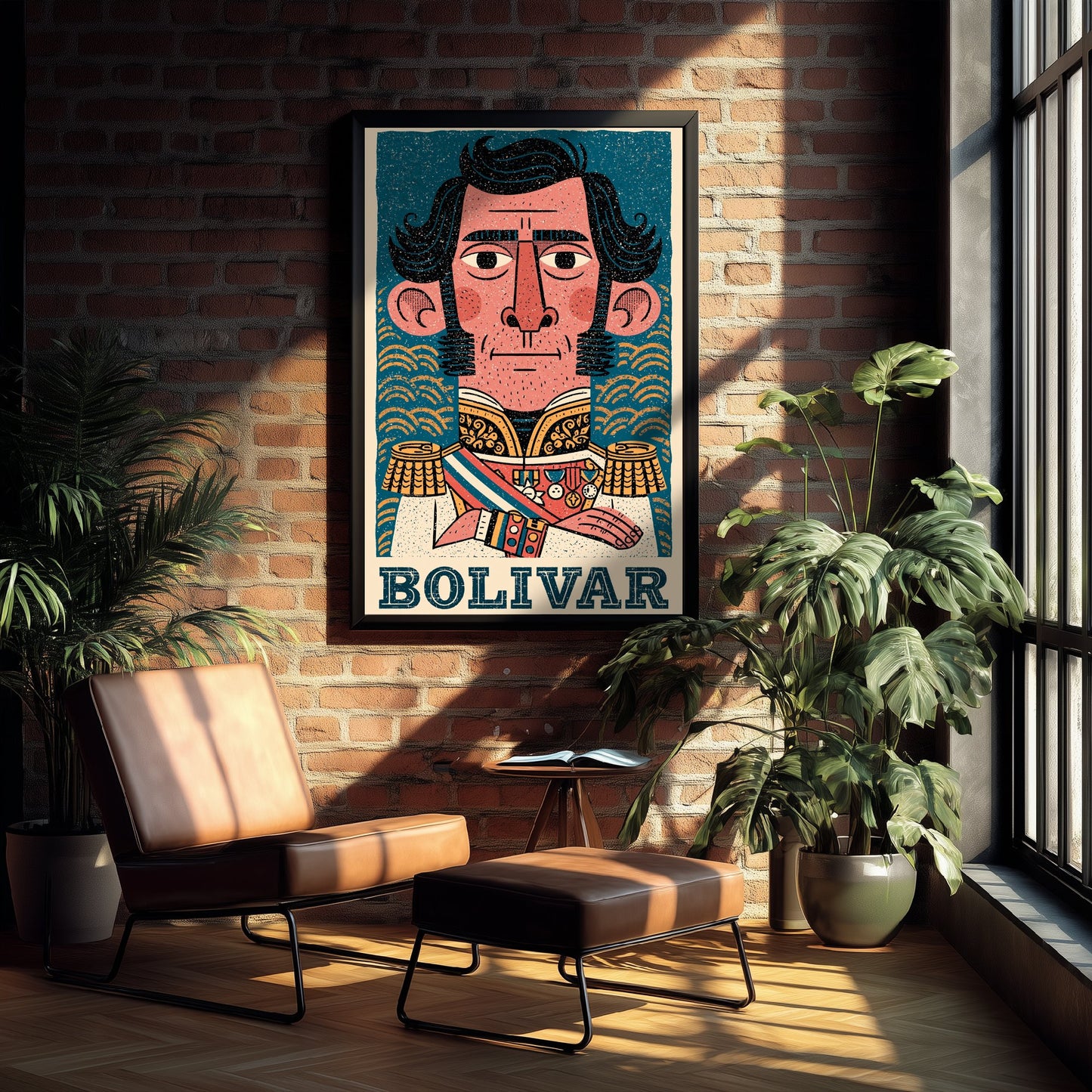 Simon Bolivar Art Print - Liberator Portrait Poster - Bold Woodcut Illustration - South America History 3/3