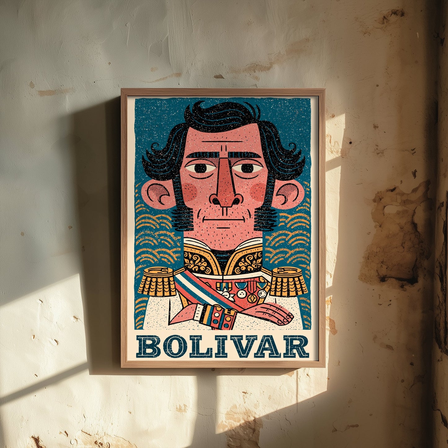 Simon Bolivar Art Print - Liberator Portrait Poster - Bold Woodcut Illustration - South America History 3/3