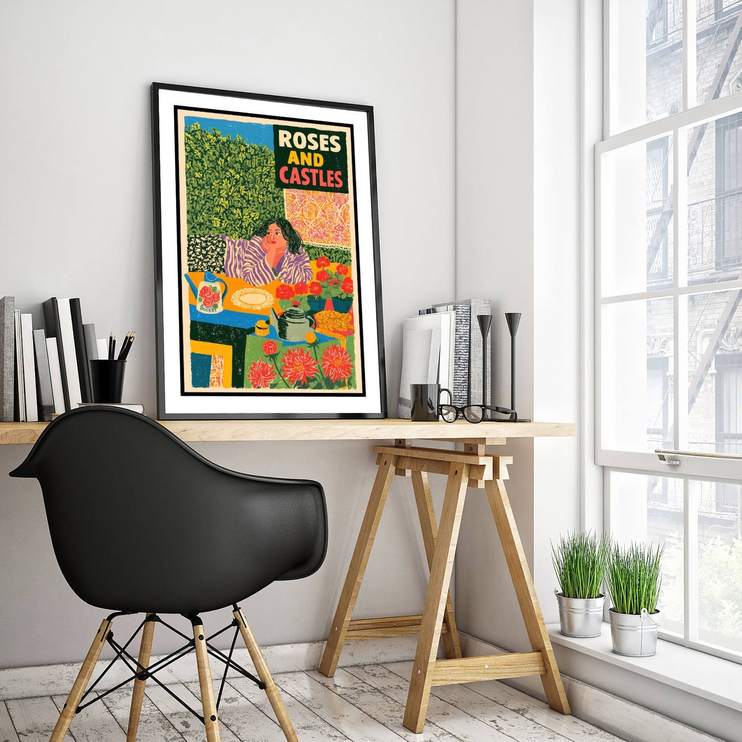 Roses and Castles Art Print - Narrowboat Folk Art Poster - Canal Boat Life Illustration 1/3
