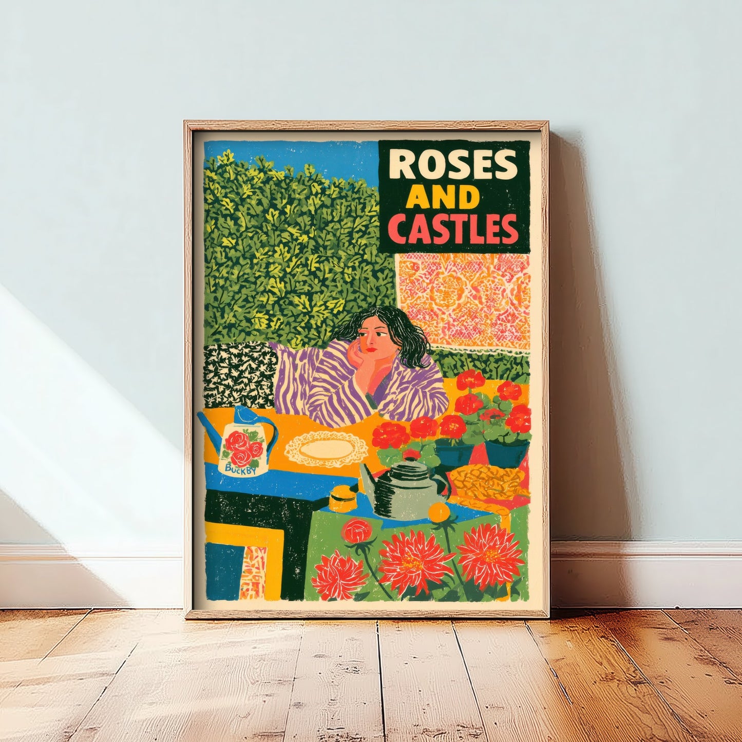 Roses and Castles Art Print - Narrowboat Folk Art Poster - Canal Boat Life Illustration 1/3