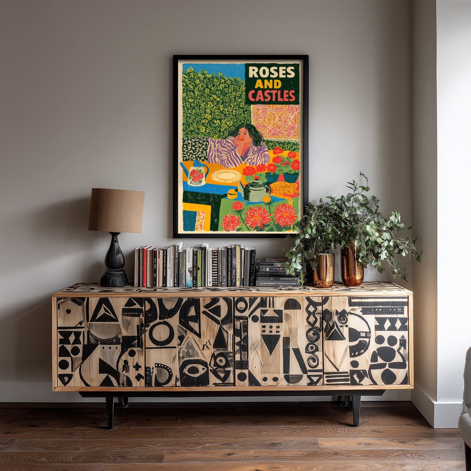 Roses and Castles Art Print - Narrowboat Folk Art Poster - Canal Boat Life Illustration 1/3