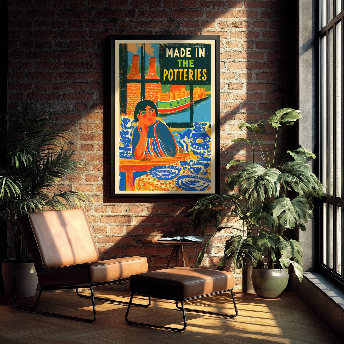 Made in the Potteries Art Print - Stoke-on-Trent Canal Poster - Folk Art Illustration 2/3