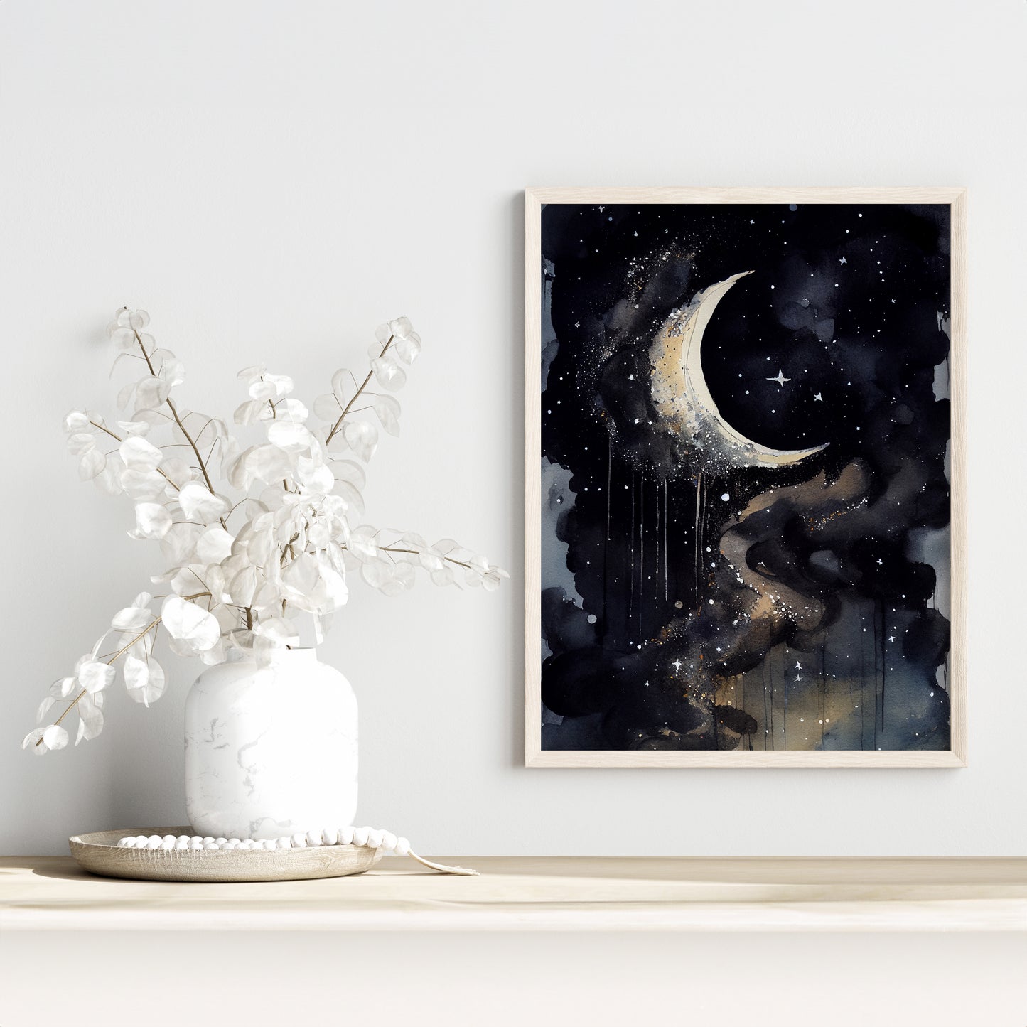 Dreamy Night Sky - Set of Three Moon Art Prints