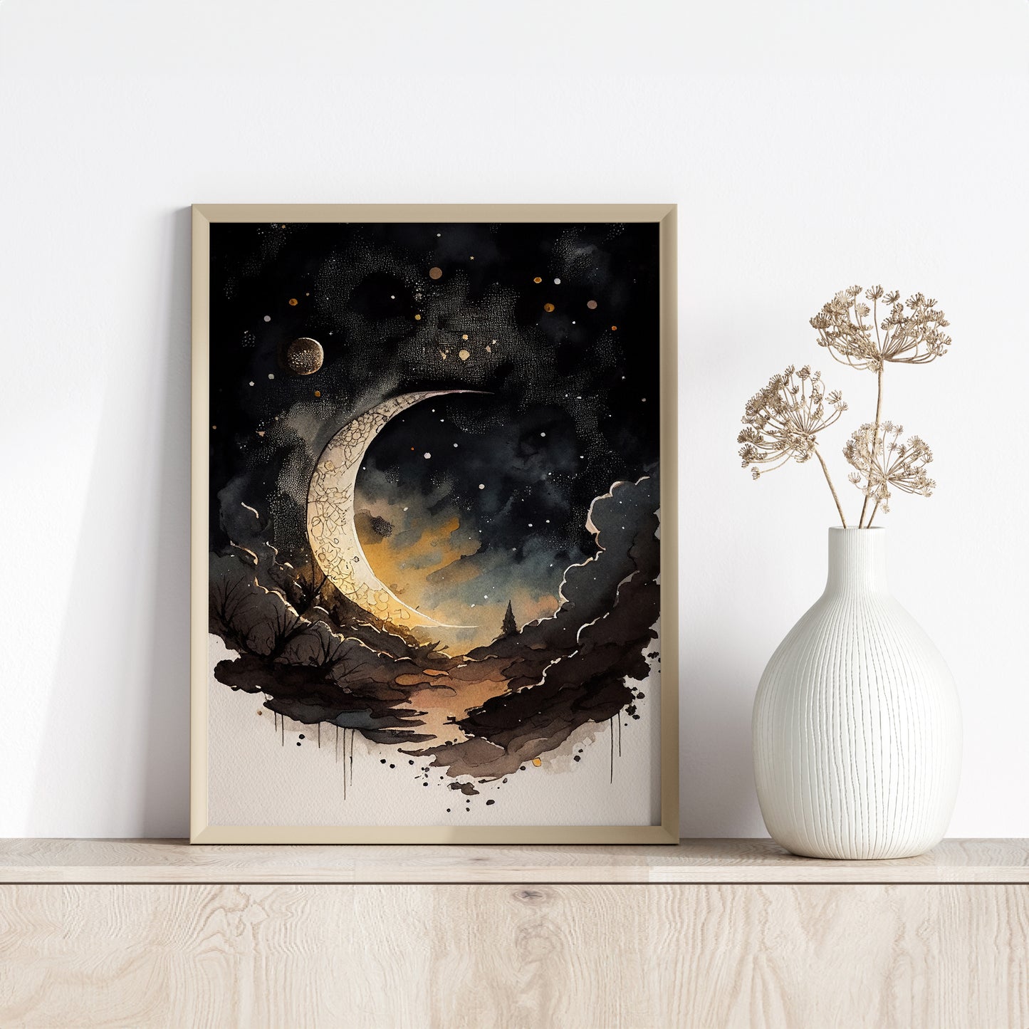 Dreamy Night Sky - Set of Three Moon Art Prints