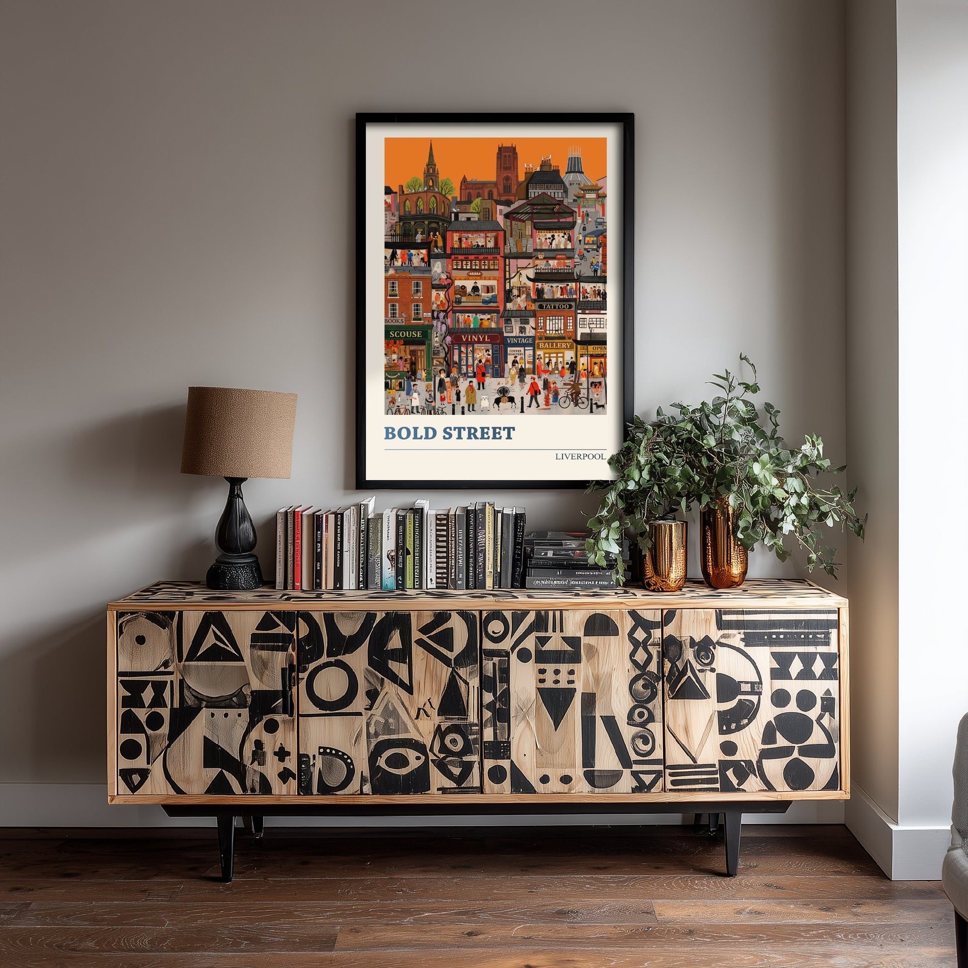 Bold Street Liverpool Travel Poster - Independent Shops Art Print - Folk Art Illustration - Vintage Cafes 3/3