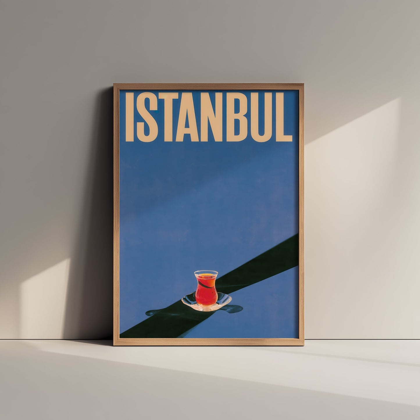 Istanbul Travel Poster - Turkish Tea Glass Art Print - Minimalist Turkiye Illustration - Long Shadow 3/3
