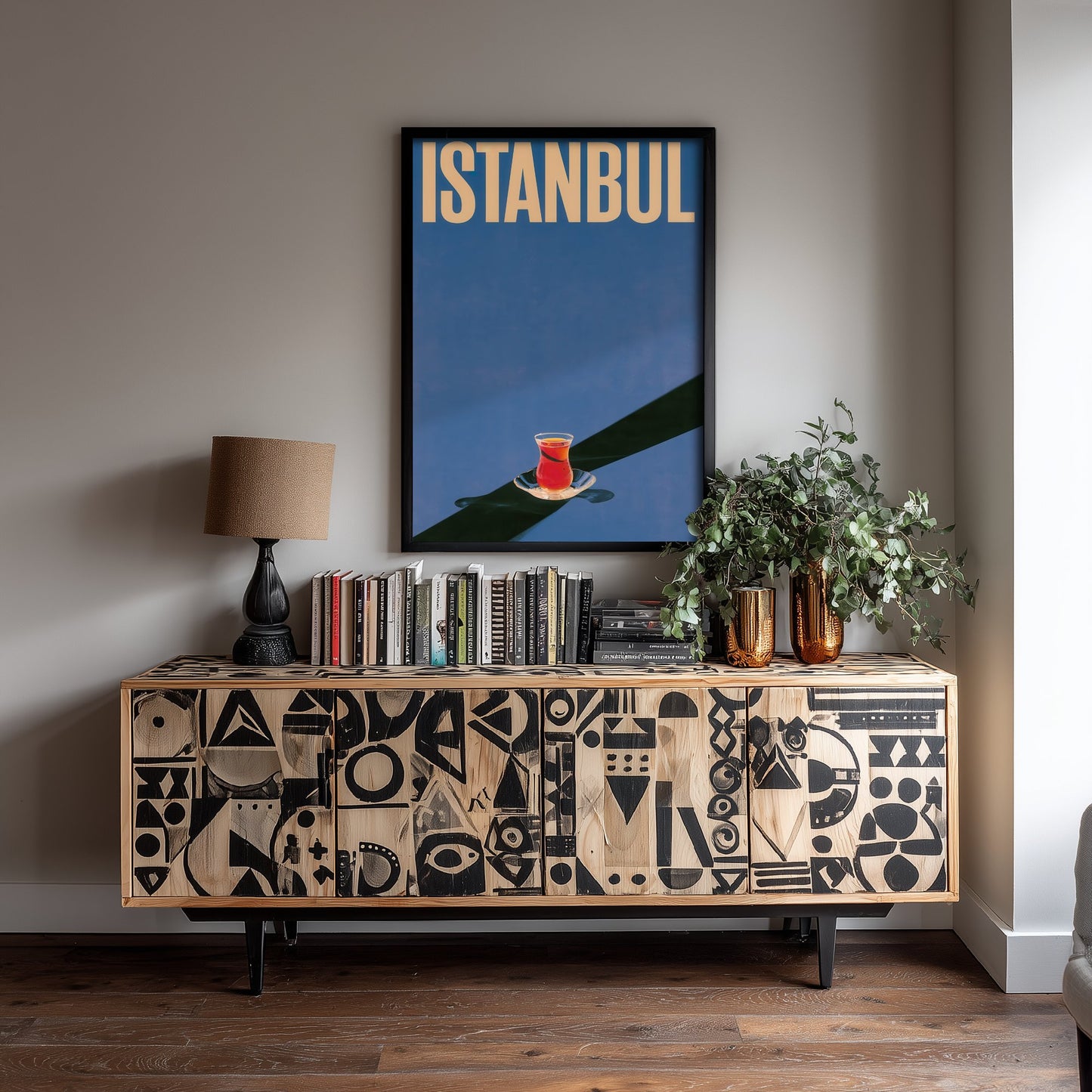 Istanbul Travel Poster - Turkish Tea Glass Art Print - Minimalist Turkiye Illustration - Long Shadow 3/3