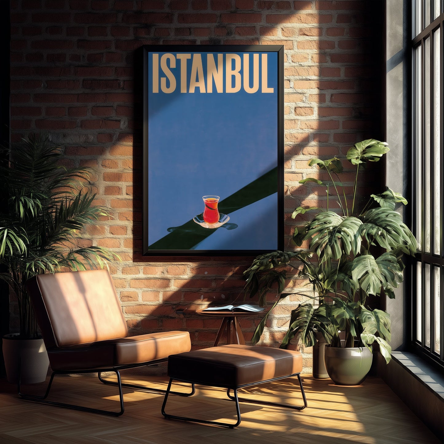 Istanbul Travel Poster - Turkish Tea Glass Art Print - Minimalist Turkiye Illustration - Long Shadow 3/3