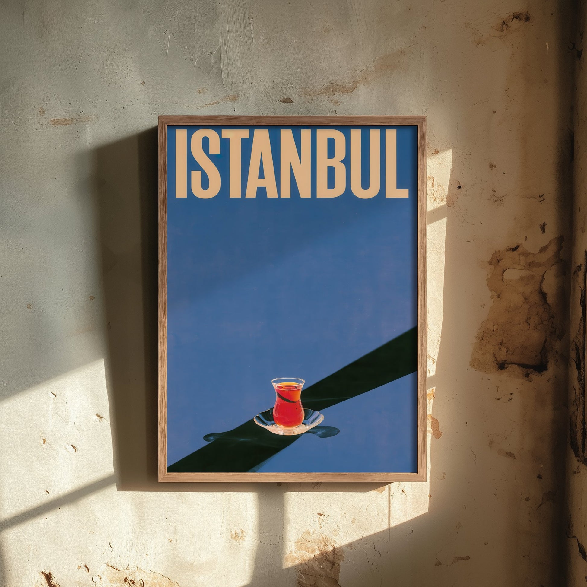 Istanbul Travel Poster - Turkish Tea Glass Art Print - Minimalist Turkiye Illustration - Long Shadow 3/3