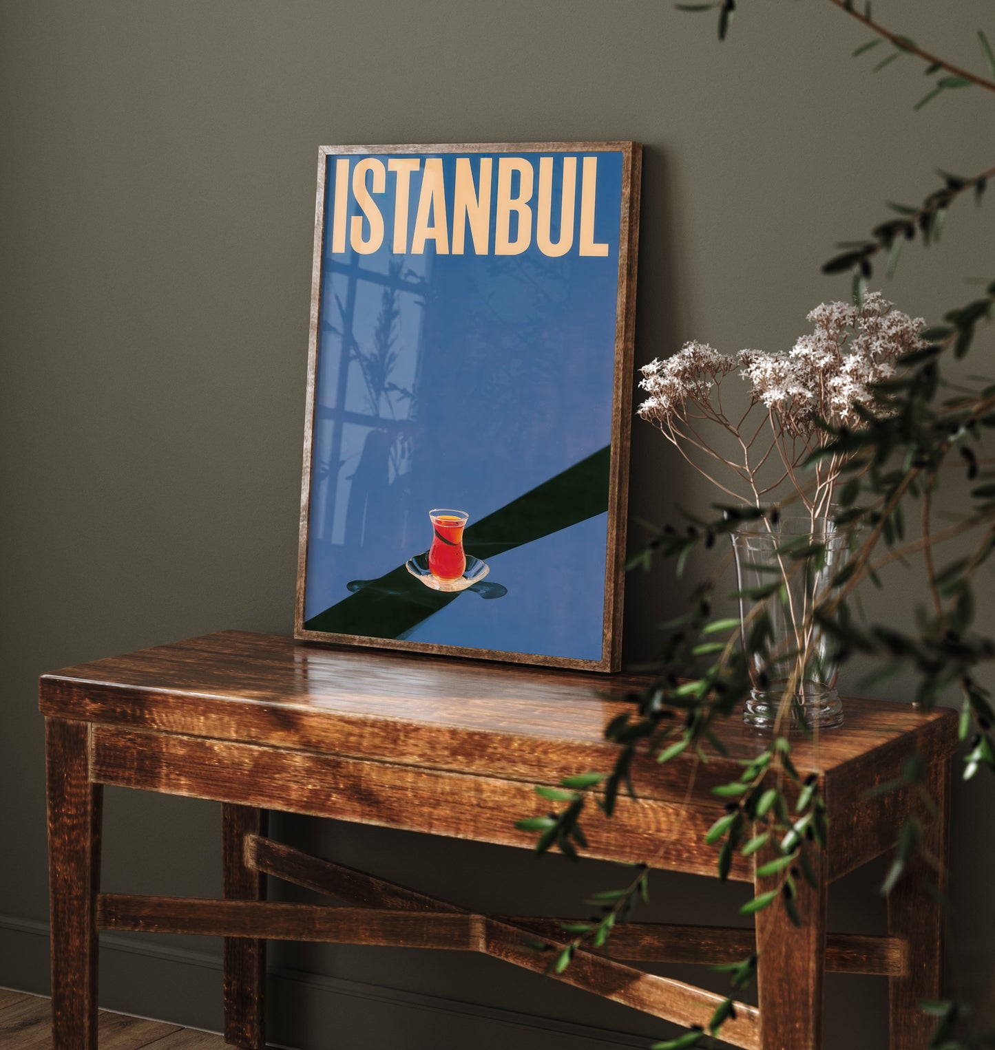 Istanbul Travel Poster - Turkish Tea Glass Art Print - Minimalist Turkiye Illustration - Long Shadow 3/3