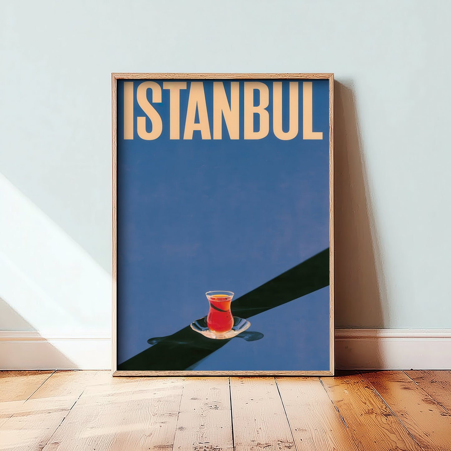 Istanbul Travel Poster - Turkish Tea Glass Art Print - Minimalist Turkiye Illustration - Long Shadow 3/3