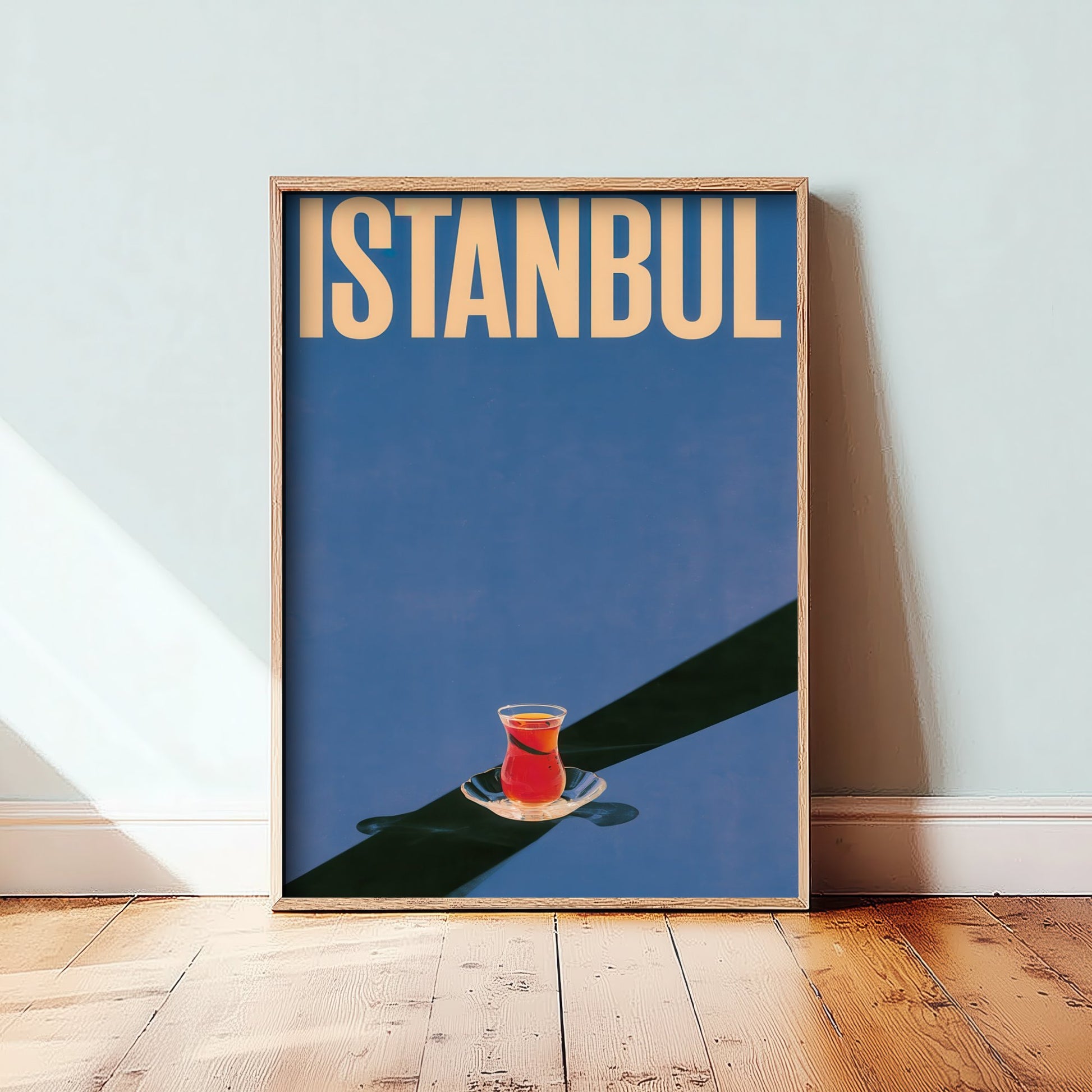 Istanbul Travel Poster - Turkish Tea Glass Art Print - Minimalist Turkiye Illustration - Long Shadow 3/3