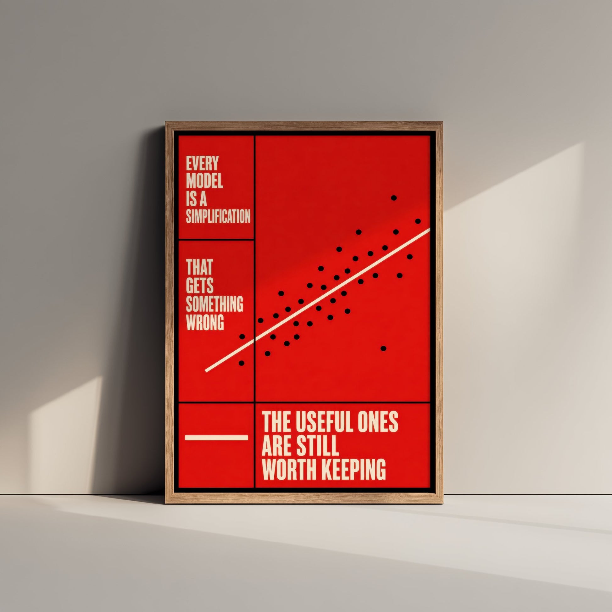 Machine Learning Quote Art Print - Every Model Is a Simplification - AI Poster Illustration V1 1/3