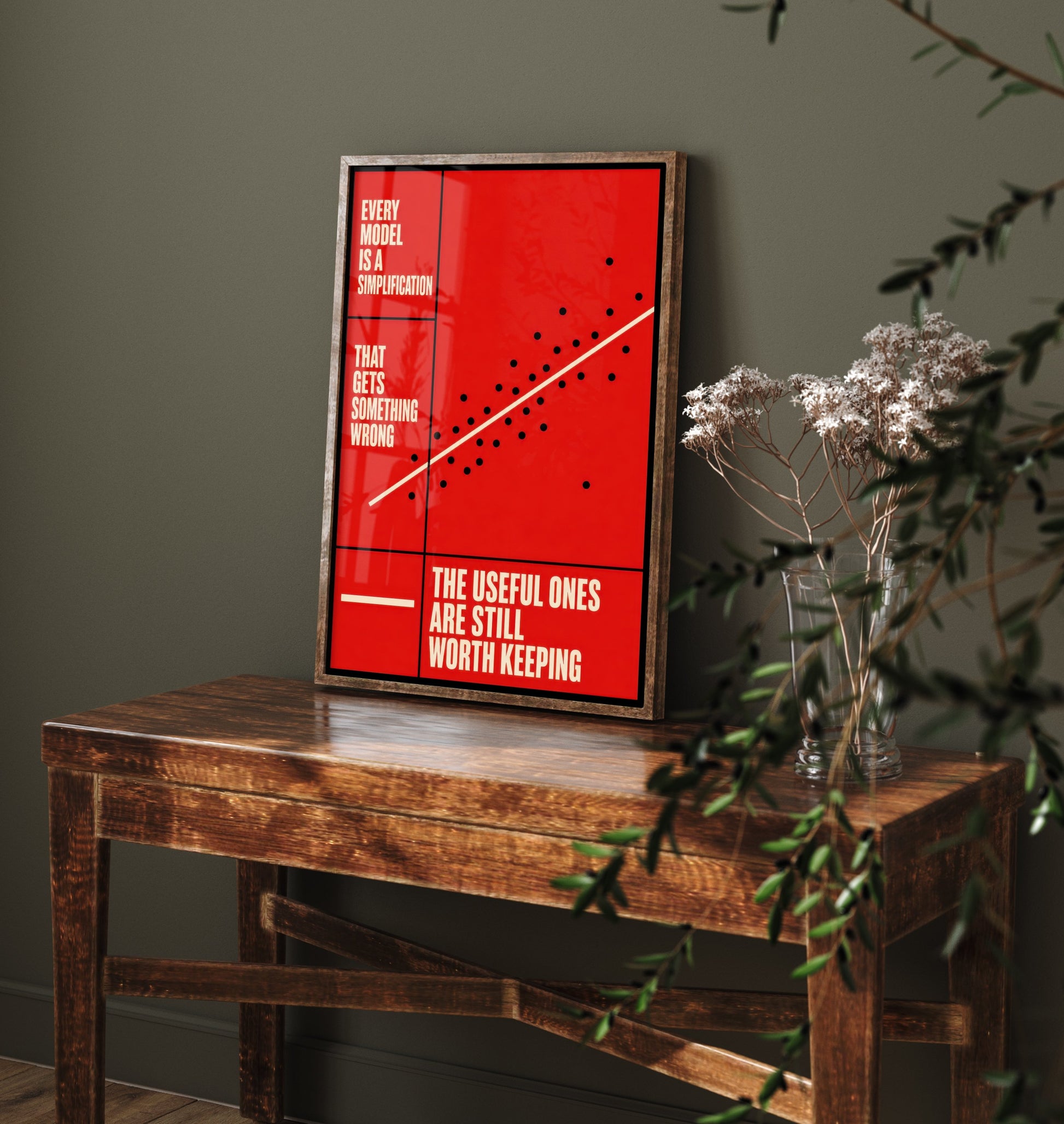 Machine Learning Quote Art Print - Every Model Is a Simplification - AI Poster Illustration V1 1/3