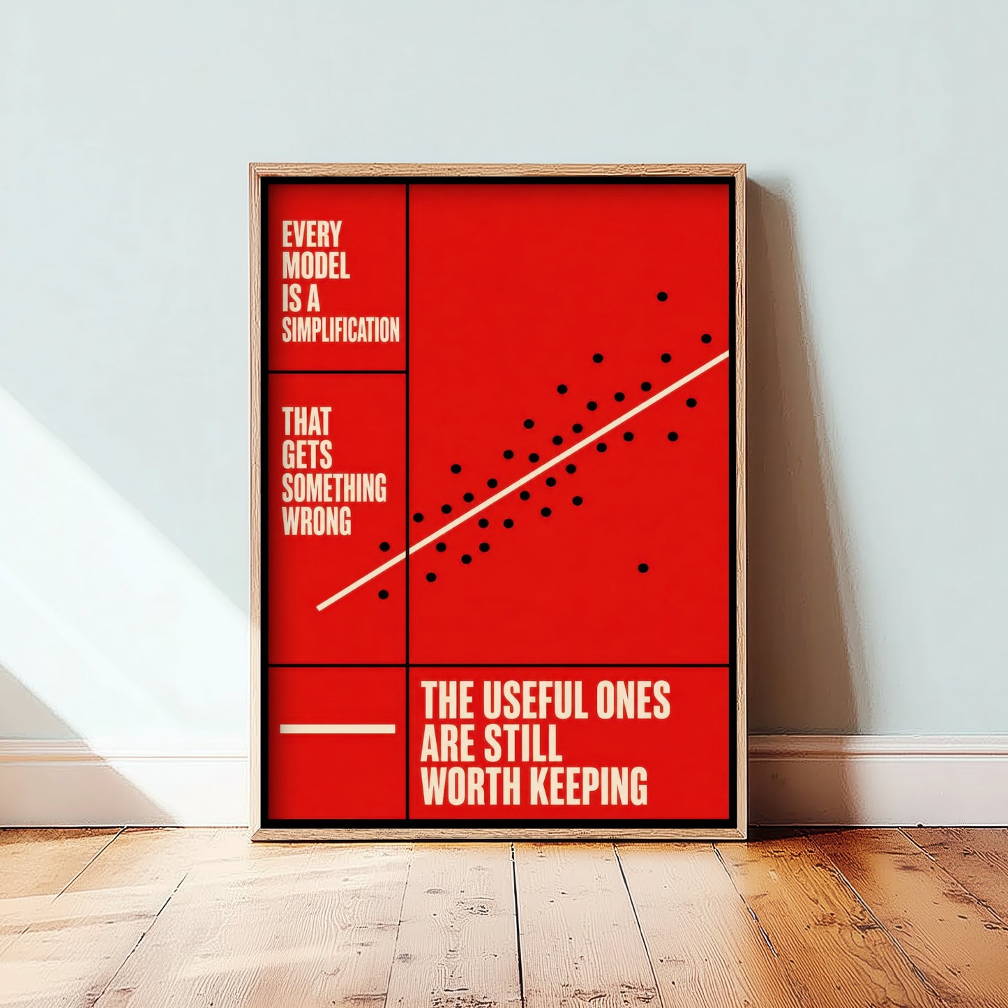 Machine Learning Quote Art Print - Every Model Is a Simplification - AI Poster Illustration V1 1/3