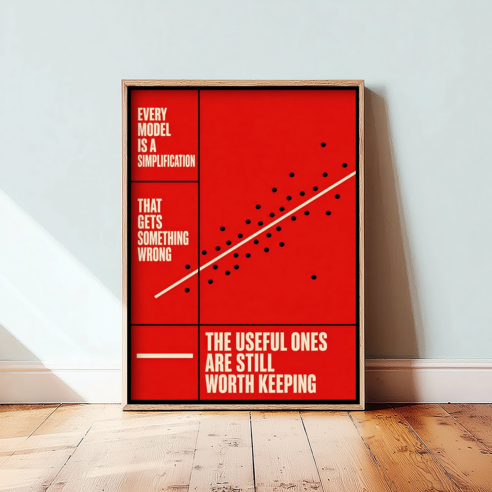 Machine Learning Quote Art Print - Every Model Is a Simplification - AI Poster Illustration V1 1/3