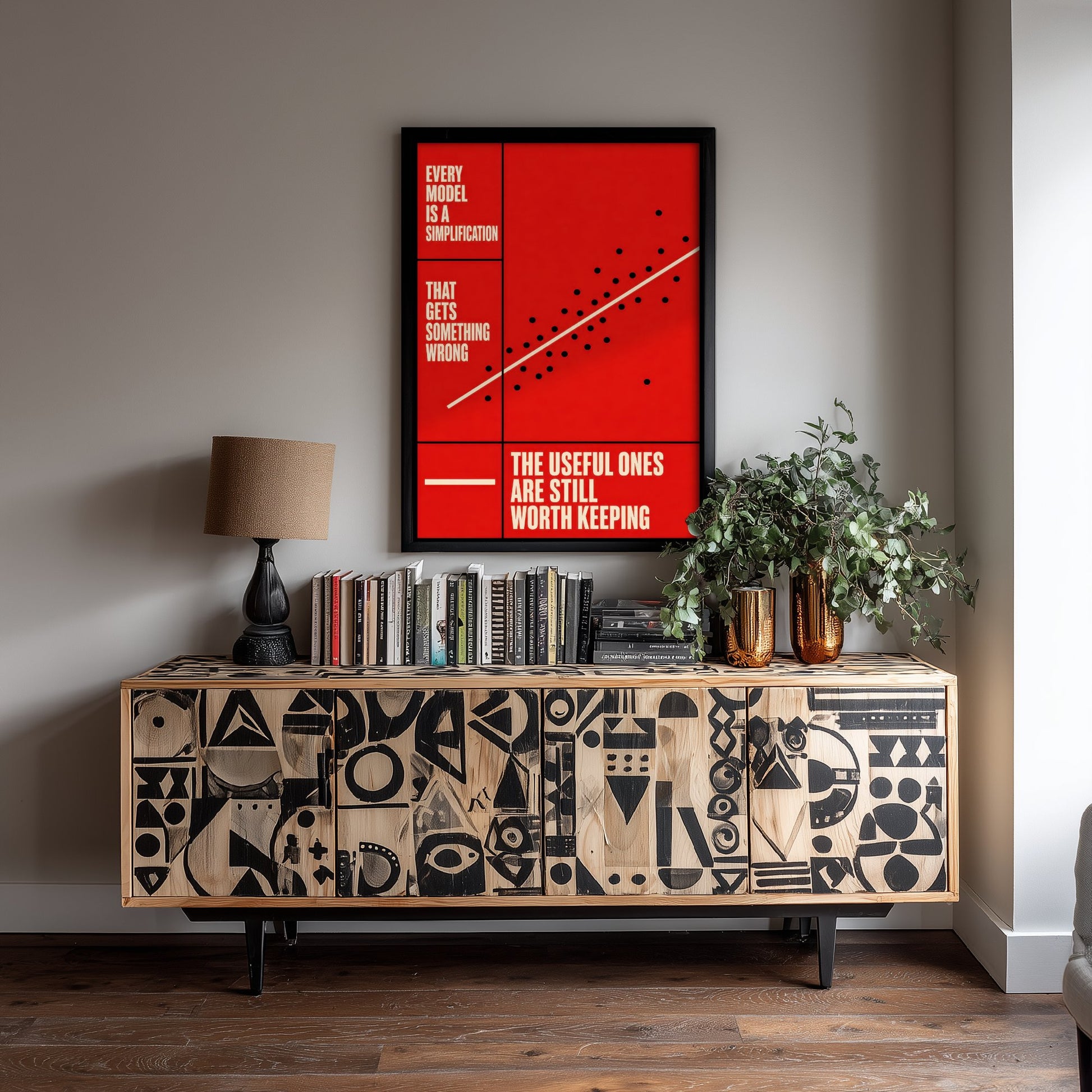 Machine Learning Quote Art Print - Every Model Is a Simplification - AI Poster Illustration V1 1/3