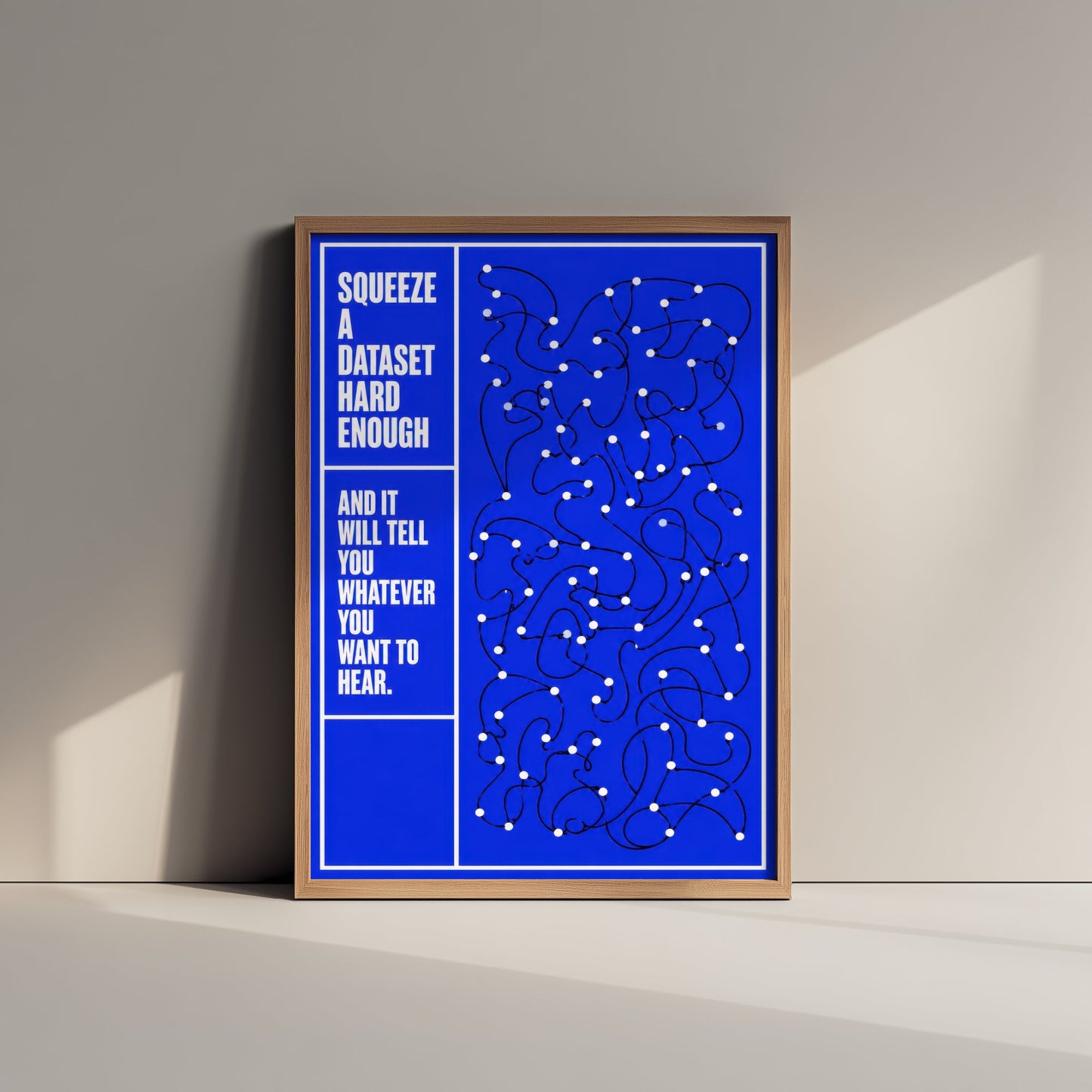 Machine Learning Quote Art Print - Squeeze a Dataset Hard Enough - AI Poster Illustration V1 3/3