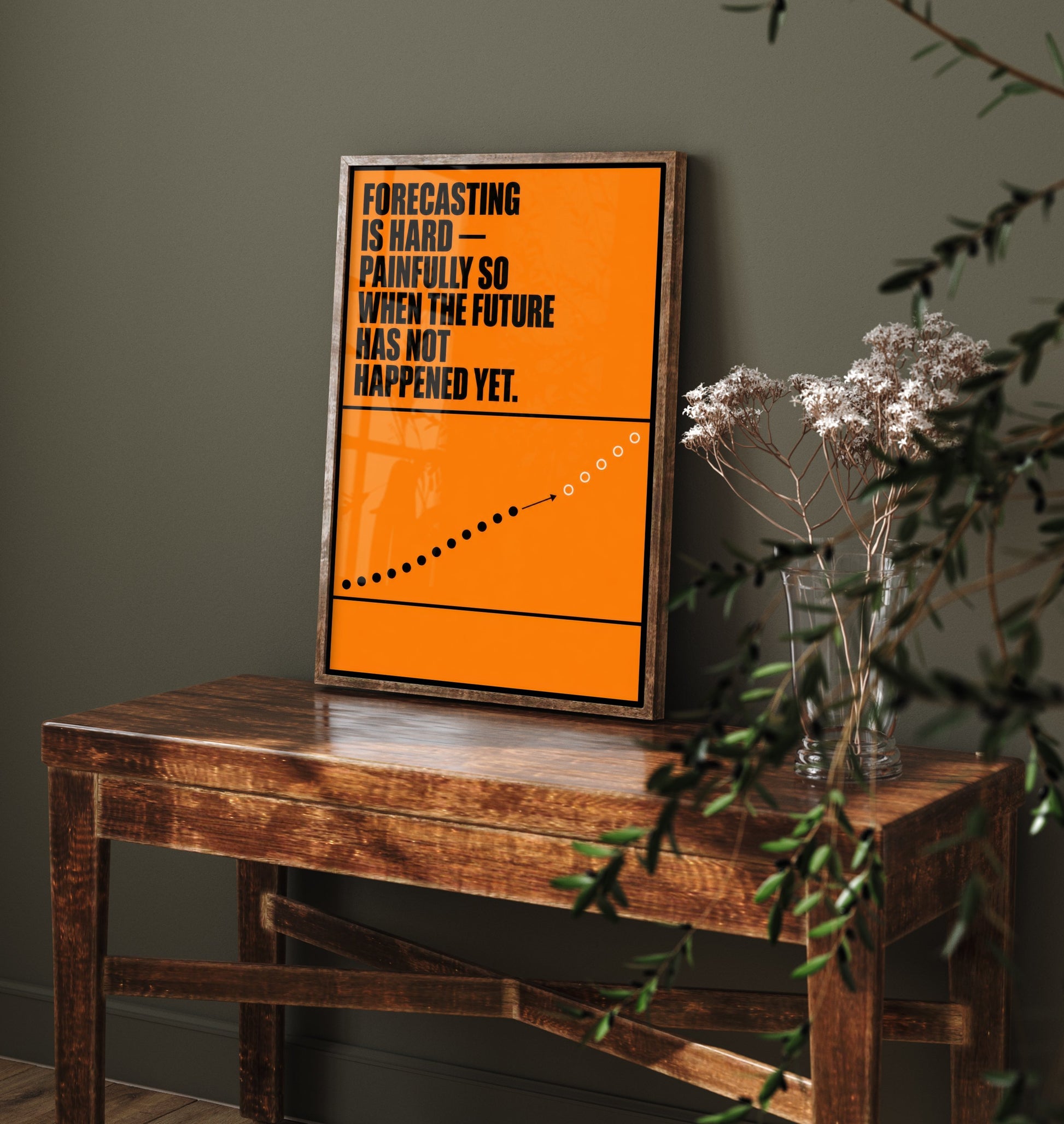 Machine Learning Quote Art Print - Forecasting Is Hard the Future Has Not Happened - AI Poster Illustration V2 1/3
